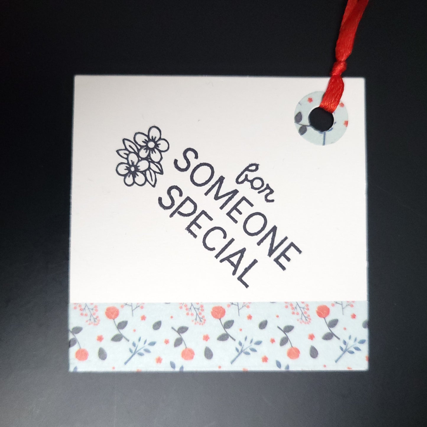 Single Stamped Washi Birthday Gift Tag