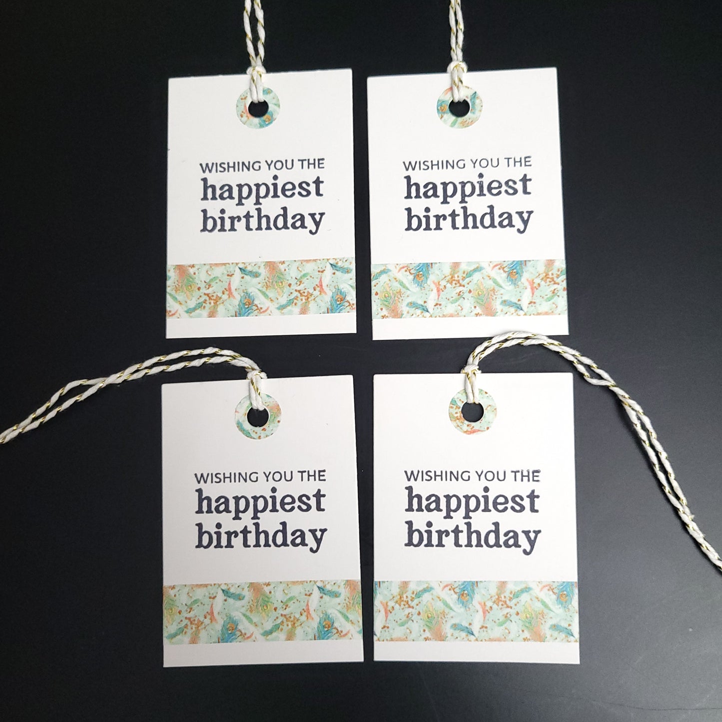 Single Stamped Washi Birthday Gift Tag
