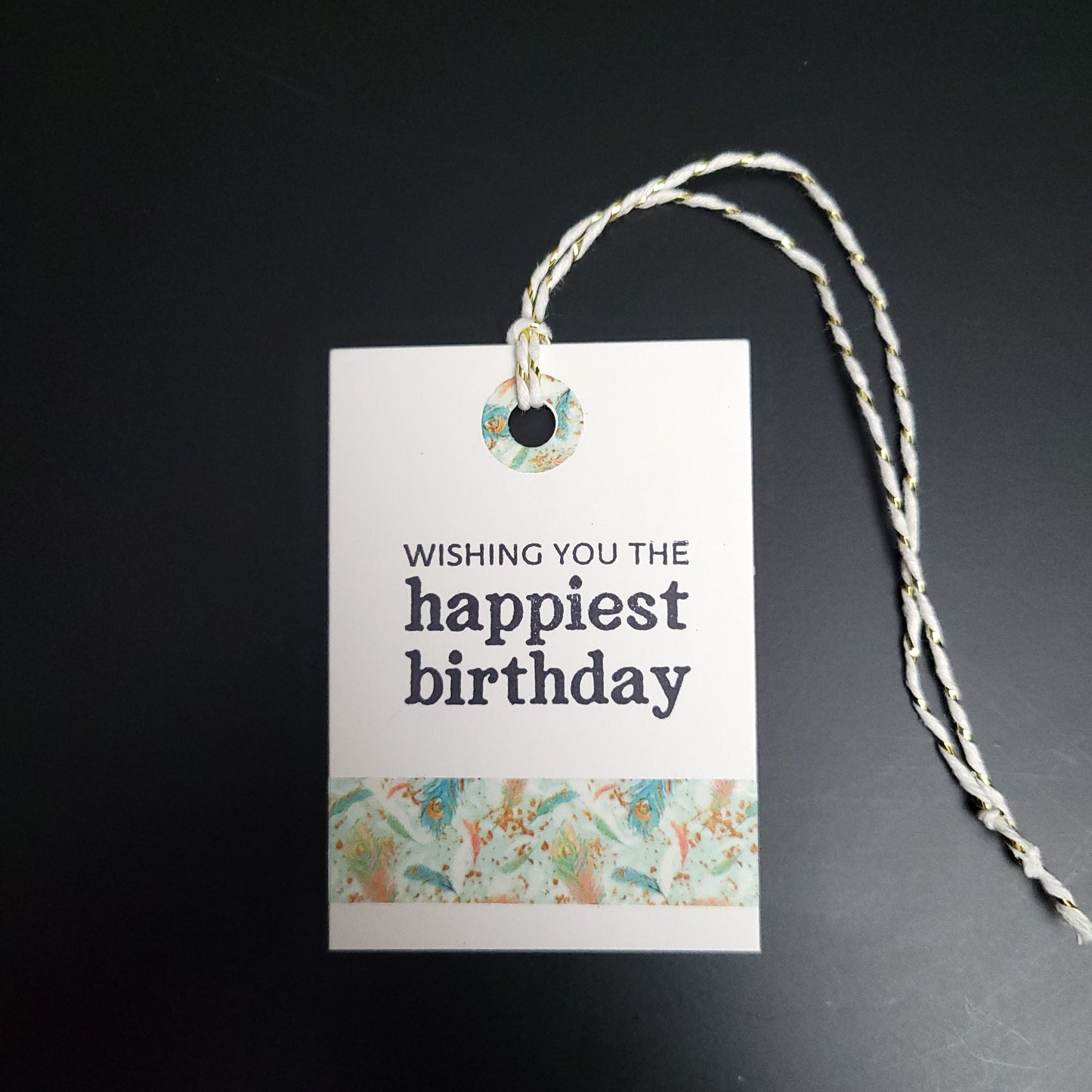 Single Stamped Washi Birthday Gift Tag