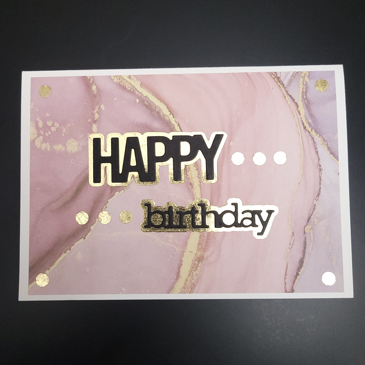 A6 One of a kind Gold & Pink Marbled Birthday blank cards