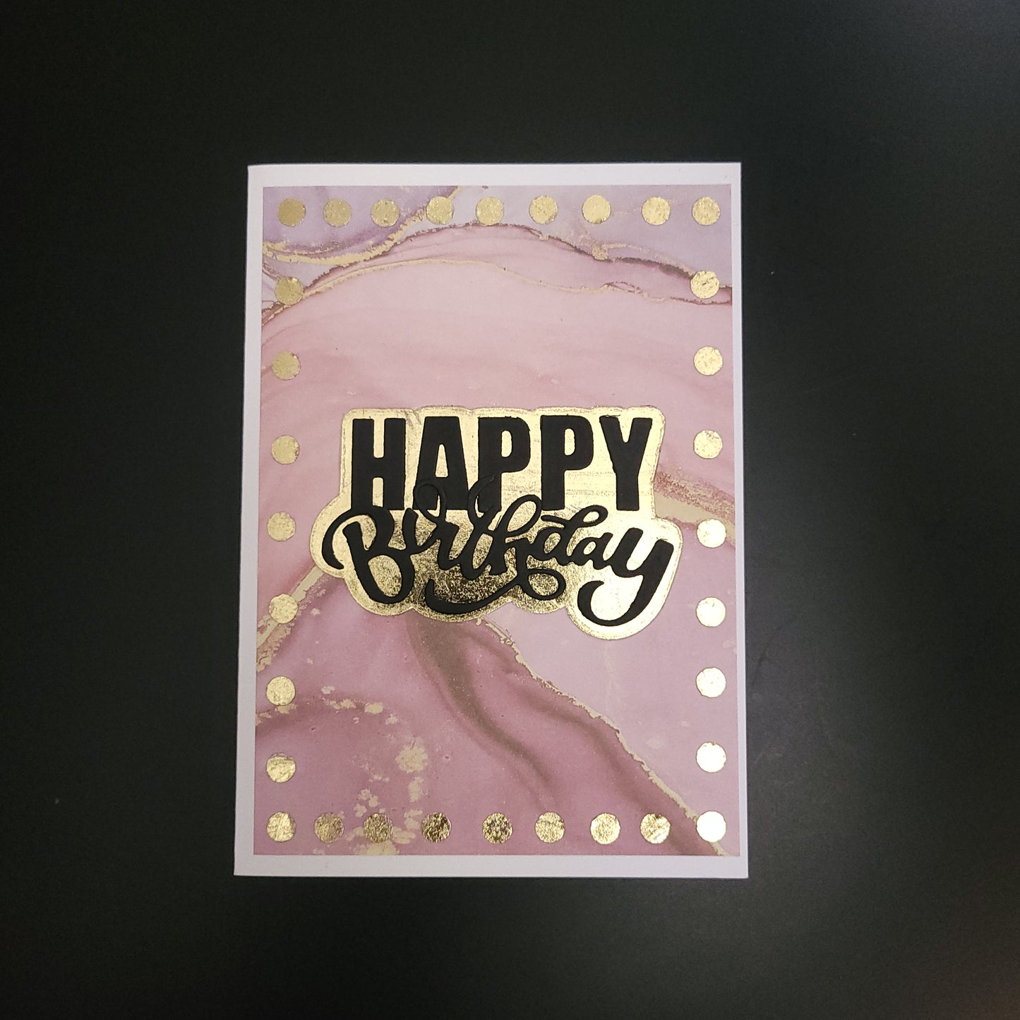 A6 One of a kind Gold & Pink Marbled Birthday blank cards