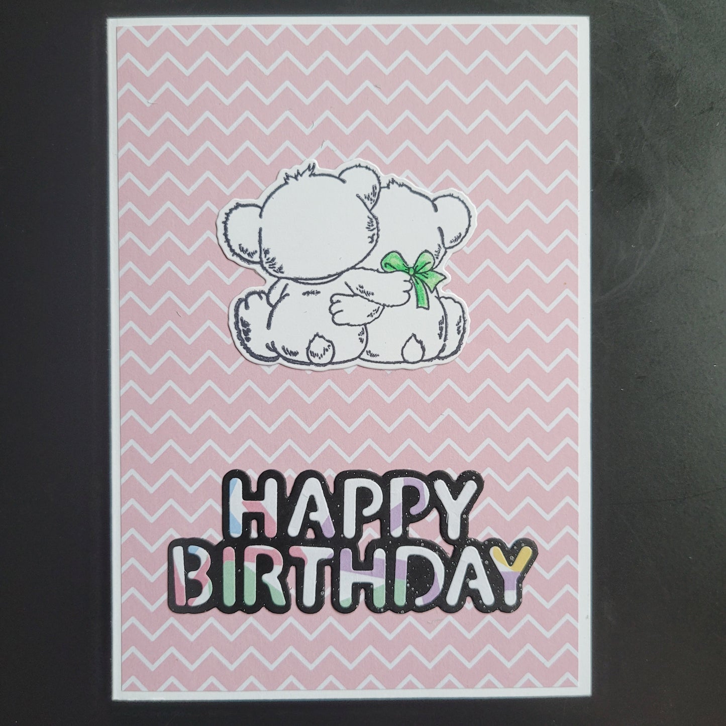 A6 One of a kind Happy Birthday Teddy Bear Pastel blank cards (4 different designs)