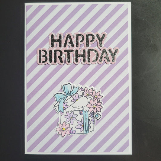 A6 One of a kind Happy Birthday Teddy Bear Pastel blank cards (4 different designs)