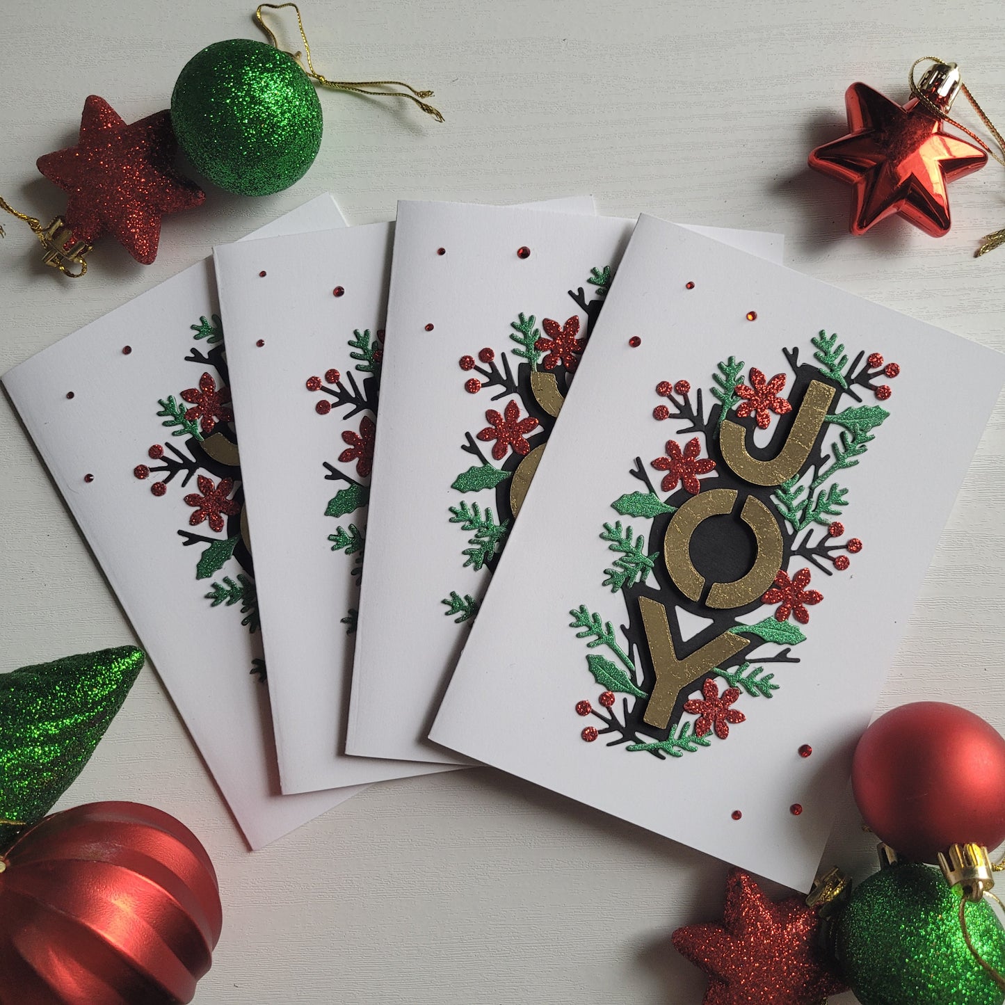 A6 Gold Joy & Sparkle Christmas blank card