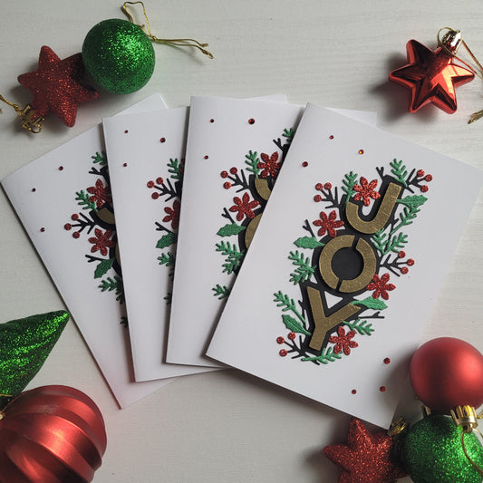 A6 Gold Joy & Sparkle Christmas blank card