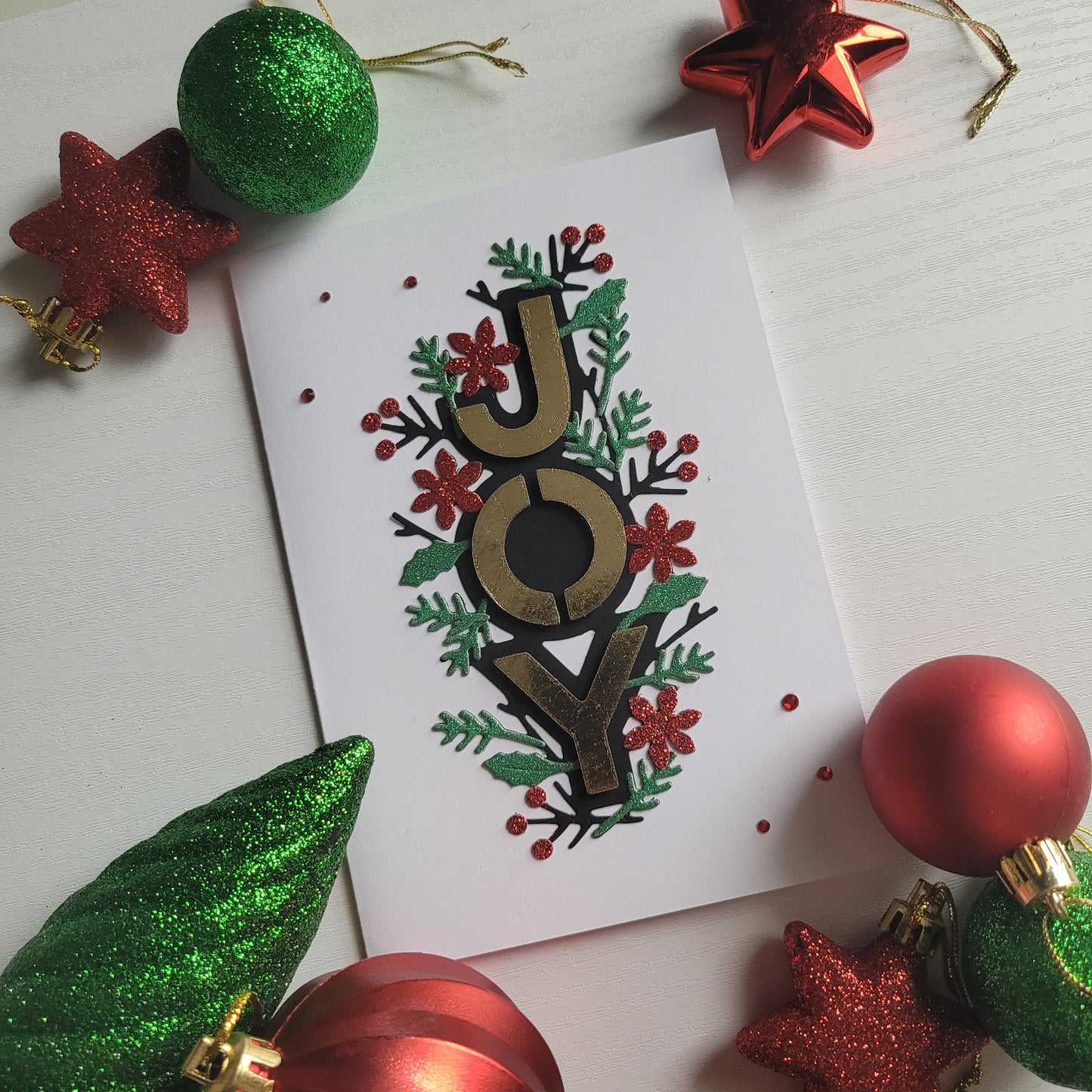 A6 Gold Joy & Sparkle Christmas blank card