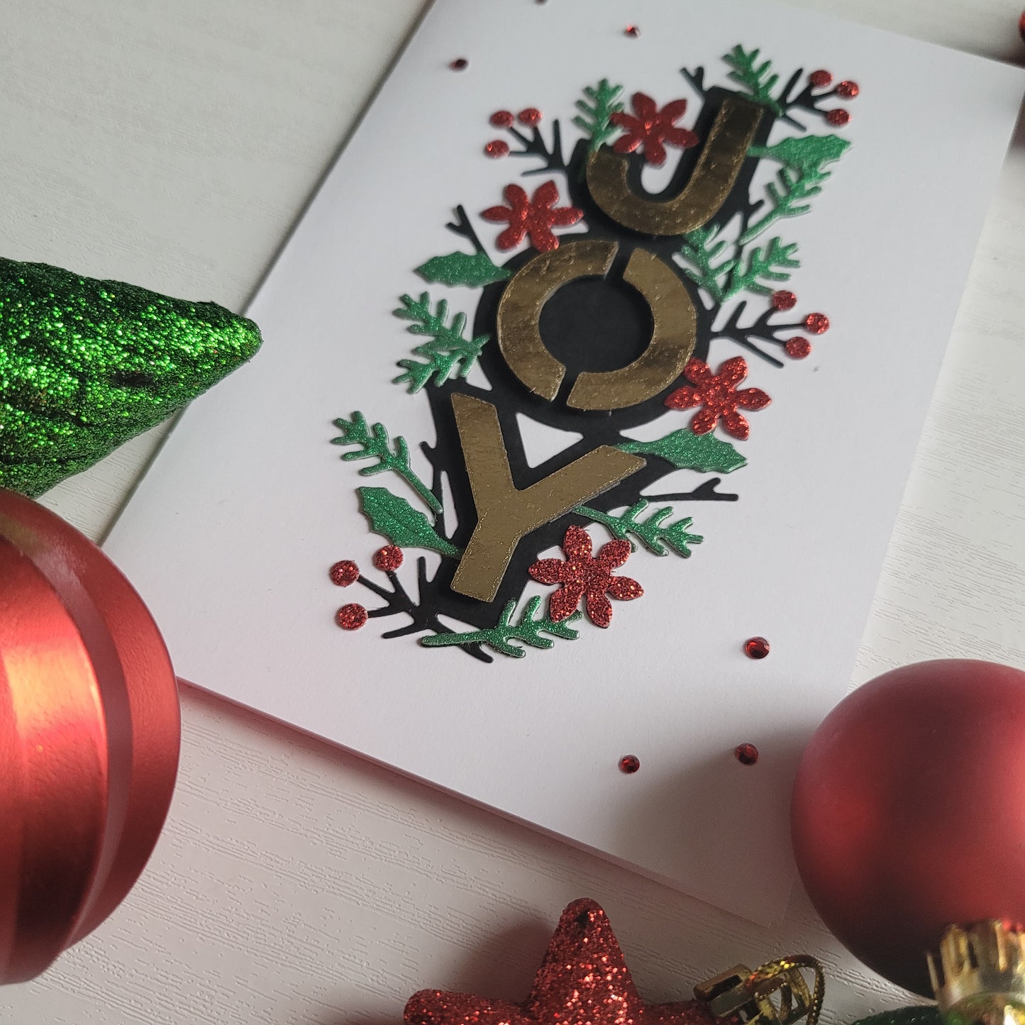A6 Gold Joy & Sparkle Christmas blank card