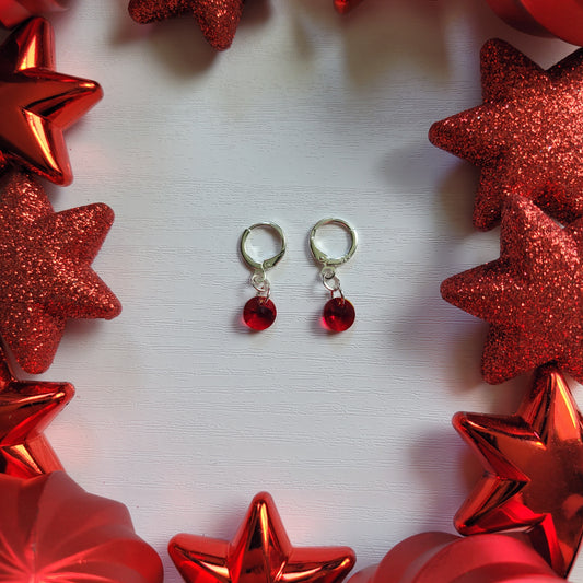 Christmas Glass Dangle Bead Earrings (Choose your Colour