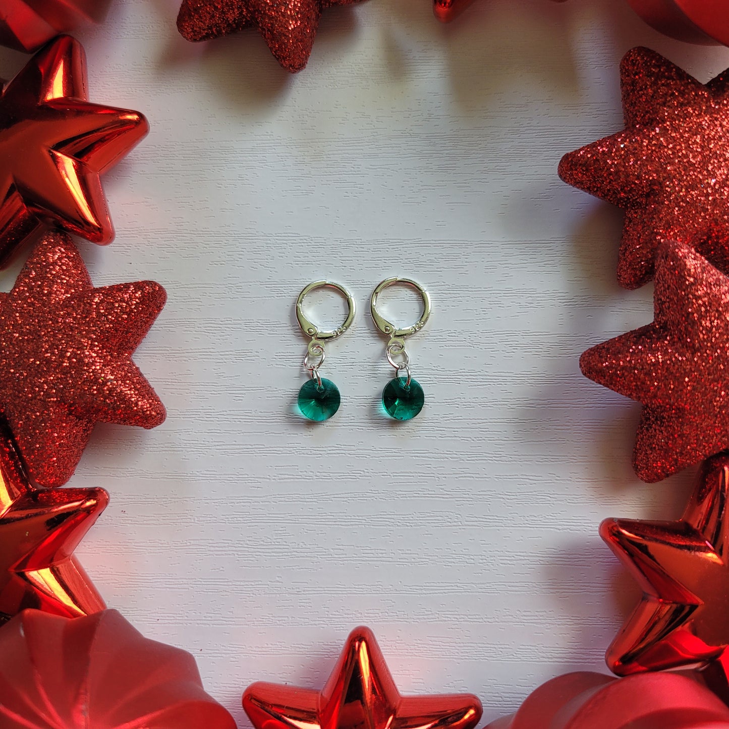 Christmas Glass Dangle Bead Earrings (Choose your Colour