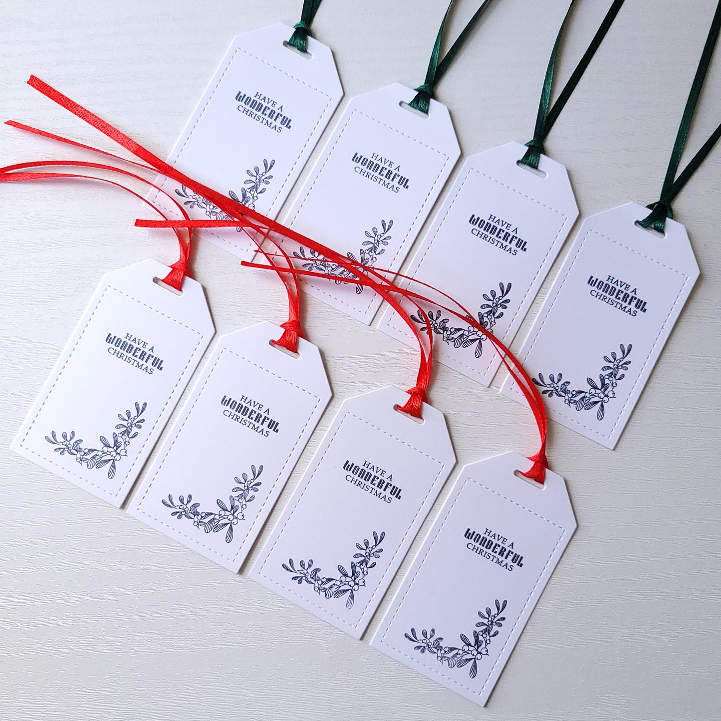 Single Have a wonderful Christmas Hand Stamped Gift Tag(Two Colours)