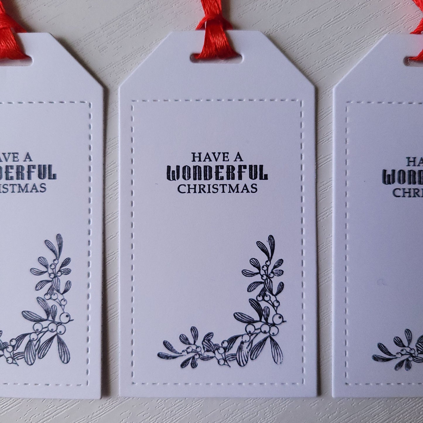 Single Have a wonderful Christmas Hand Stamped Gift Tag(Two Colours)