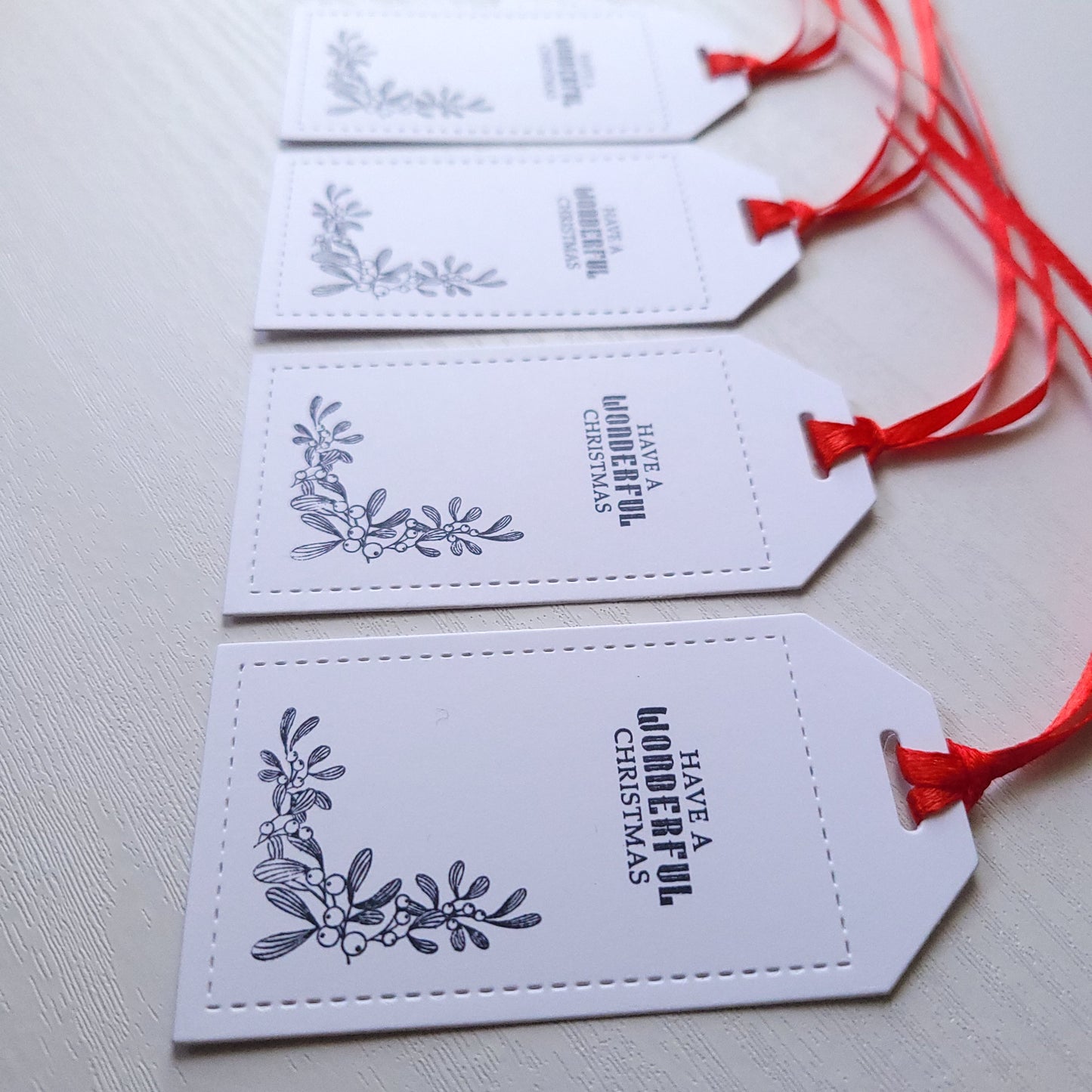 Single Have a wonderful Christmas Hand Stamped Gift Tag(Two Colours)