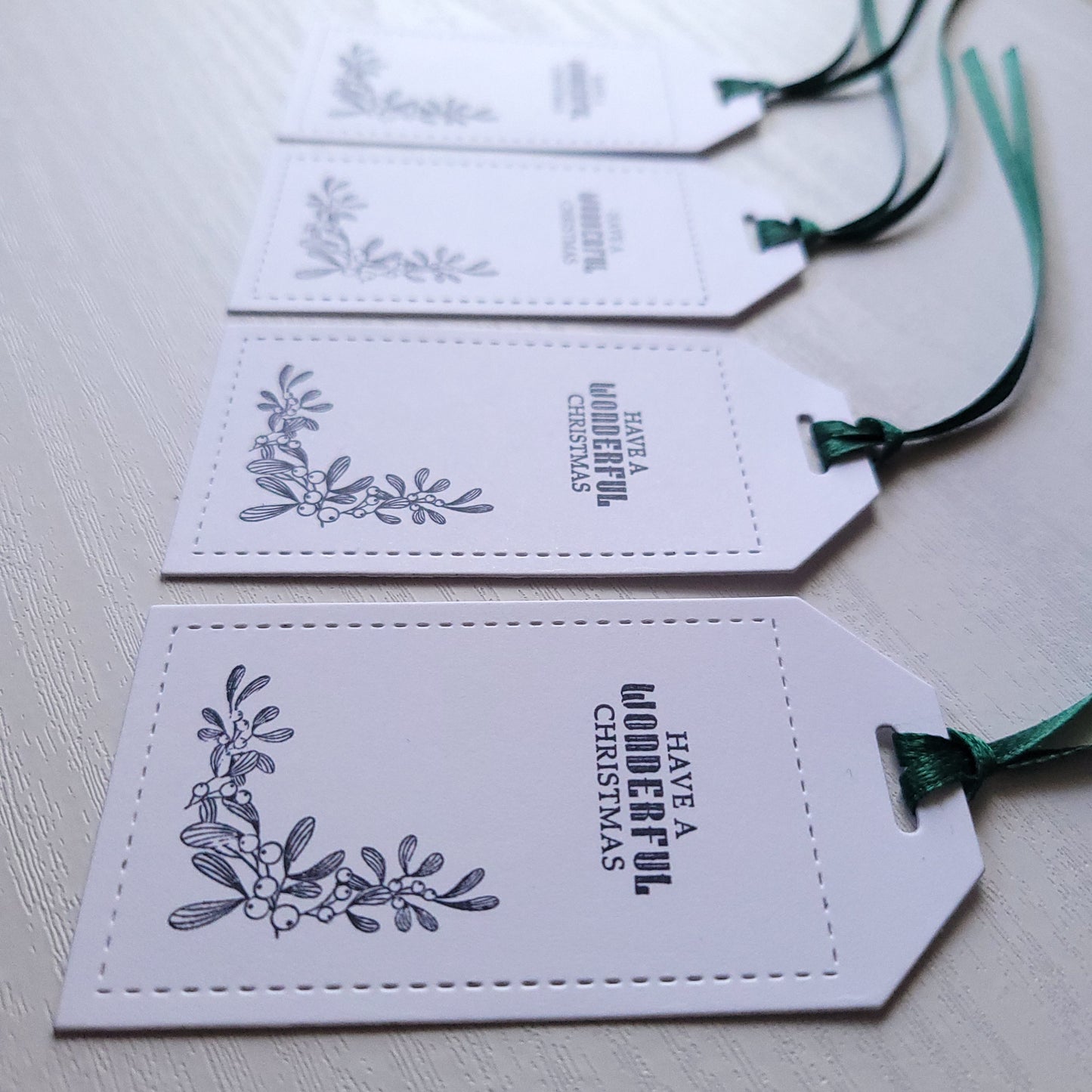 Single Have a wonderful Christmas Hand Stamped Gift Tag(Two Colours)