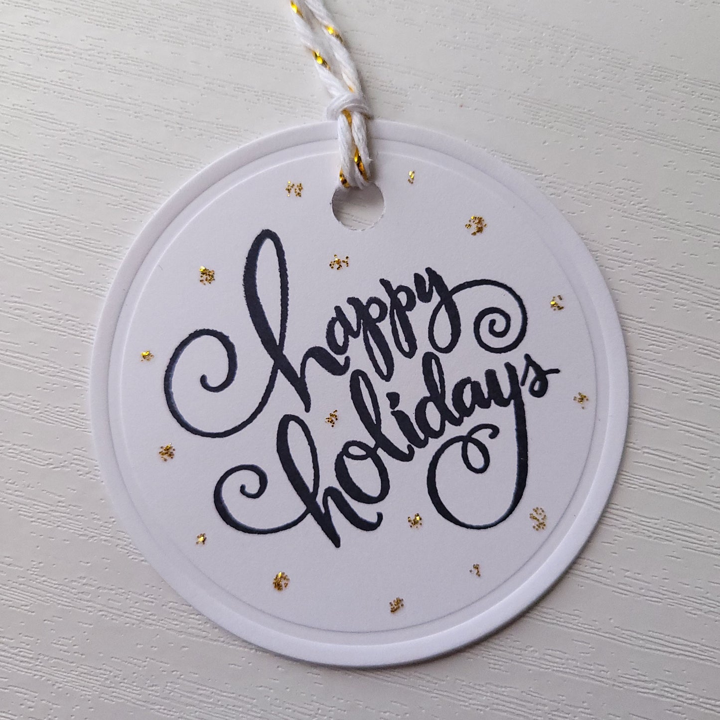 Single Happy Holidays Gold Dots Christmas Gift Tag