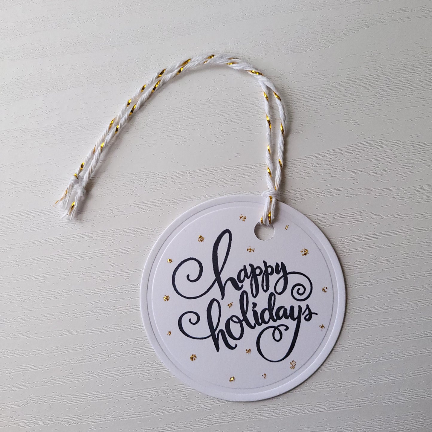 Single Happy Holidays Gold Dots Christmas Gift Tag