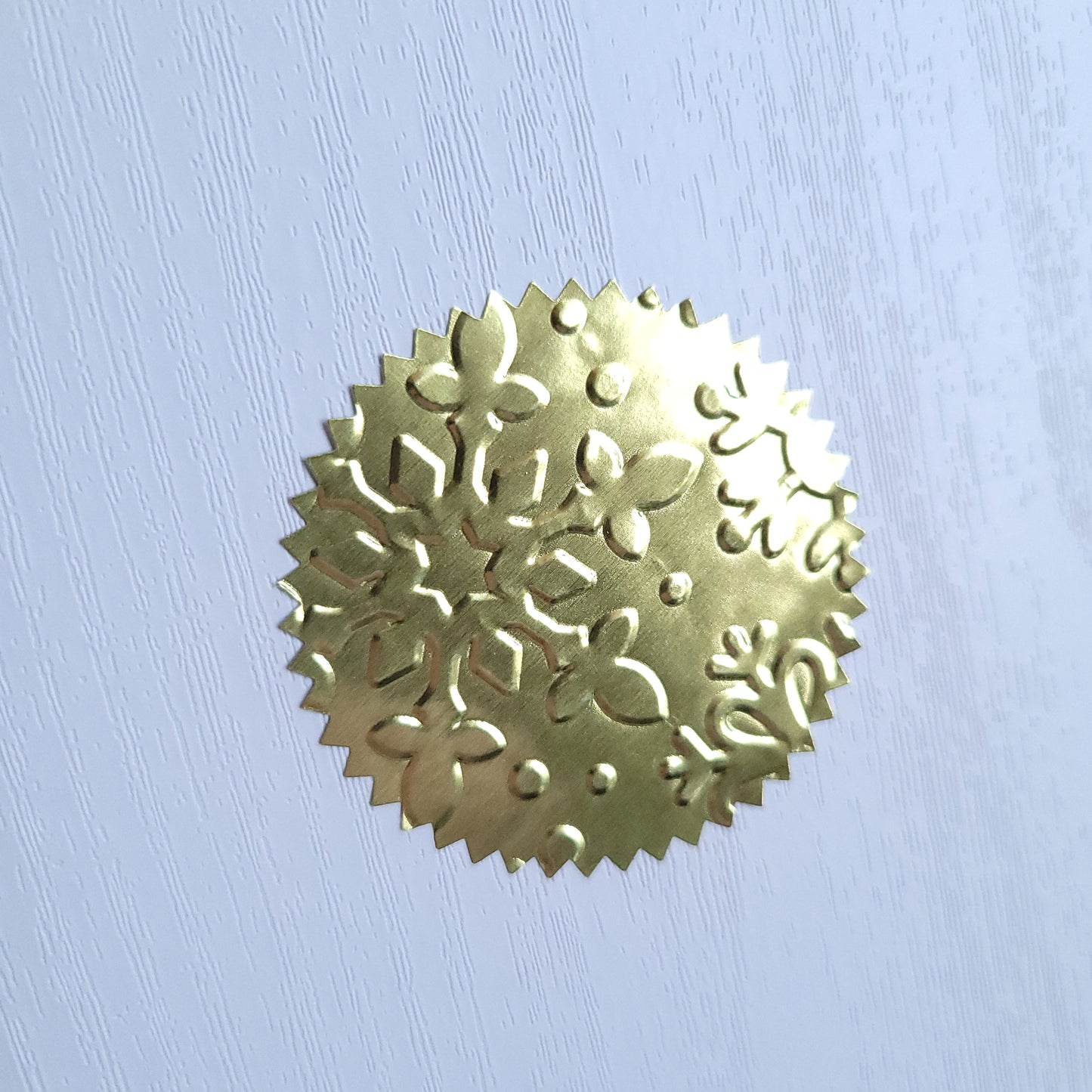 Set of 10 x Embossed Foil Seal Stickers