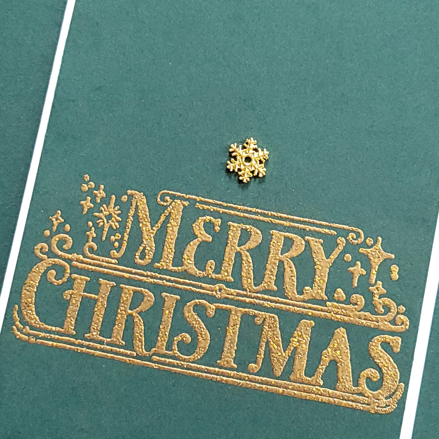 A6 Snowflake Charm Christmas blank card (Green or Blue)