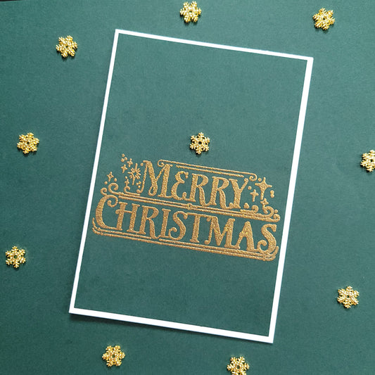 A6 Snowflake Charm Christmas blank card (Green or Blue)