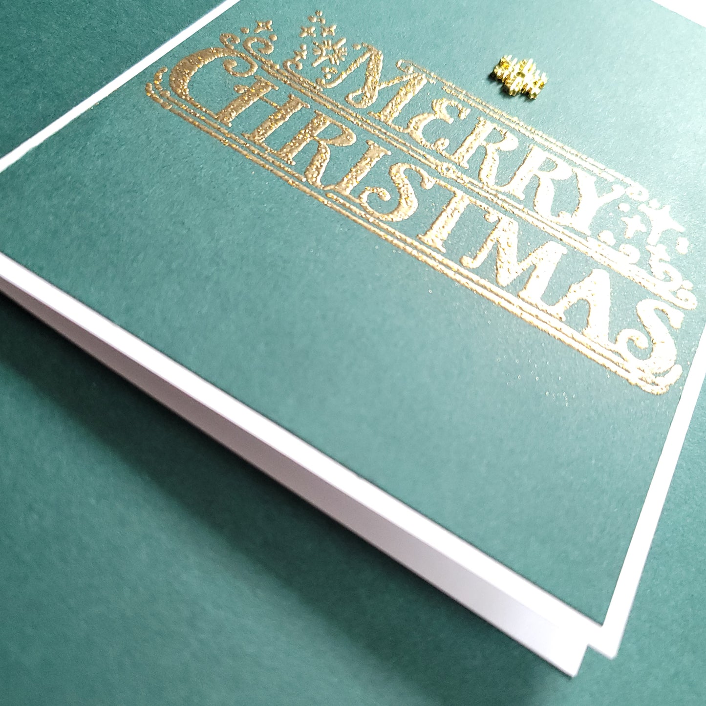 A6 Snowflake Charm Christmas blank card (Green or Blue)