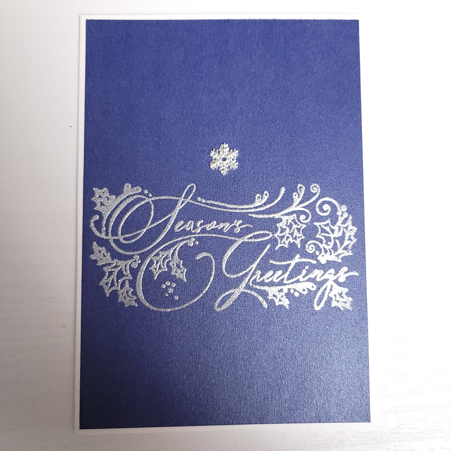 A6 Snowflake Charm Christmas blank card (Green or Blue)