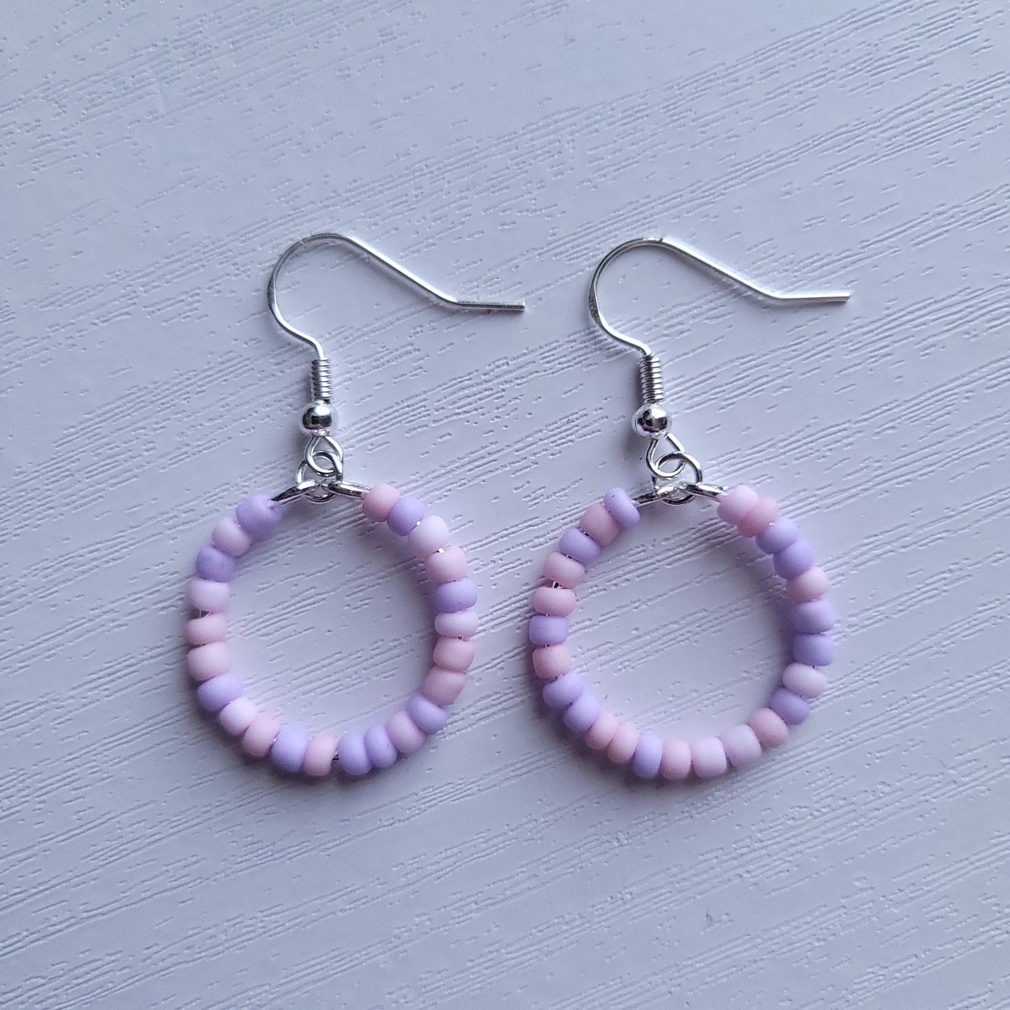 Pastel Beaded circle drop earrings (multiple colour combos)