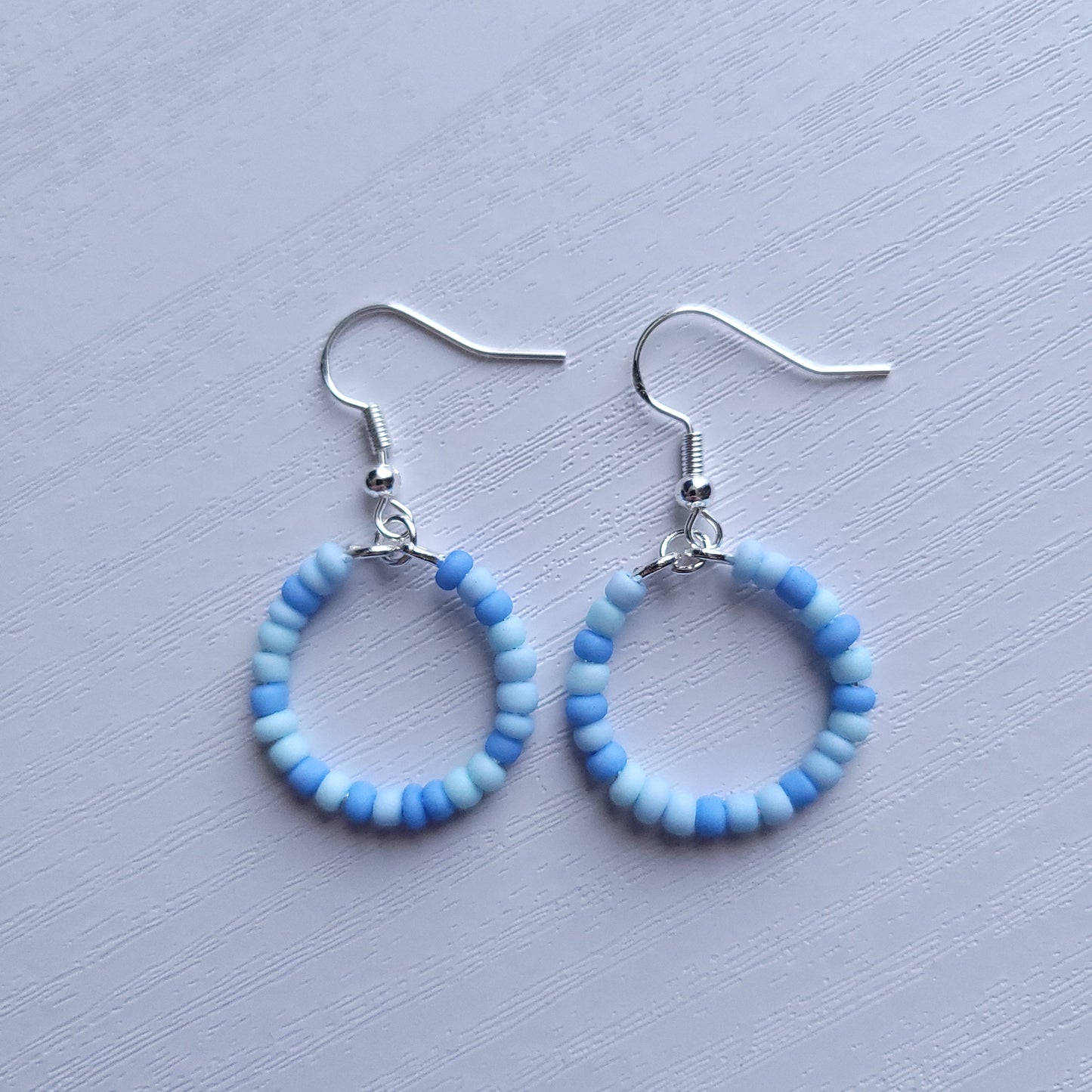 Pastel Beaded circle drop earrings (multiple colour combos)