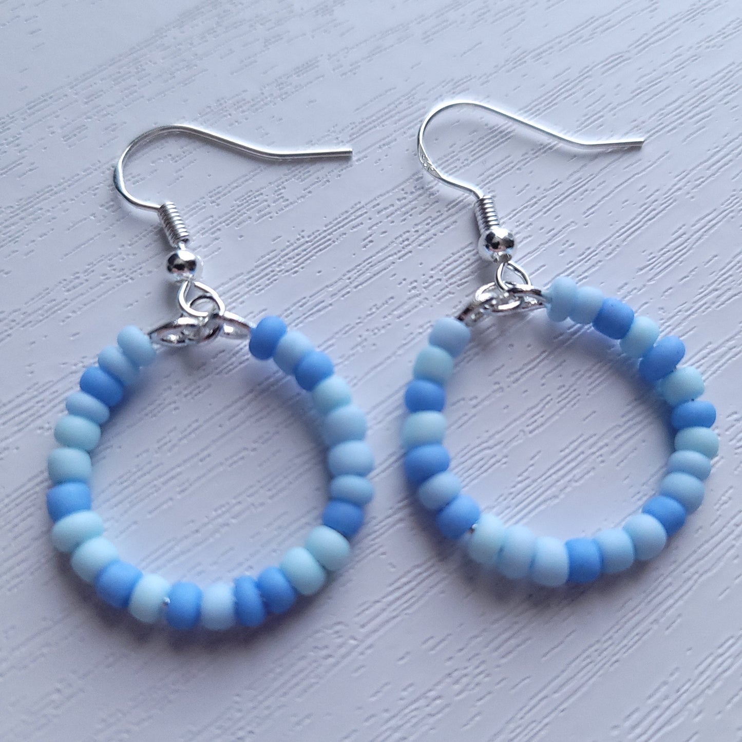 Pastel Beaded circle drop earrings (multiple colour combos)