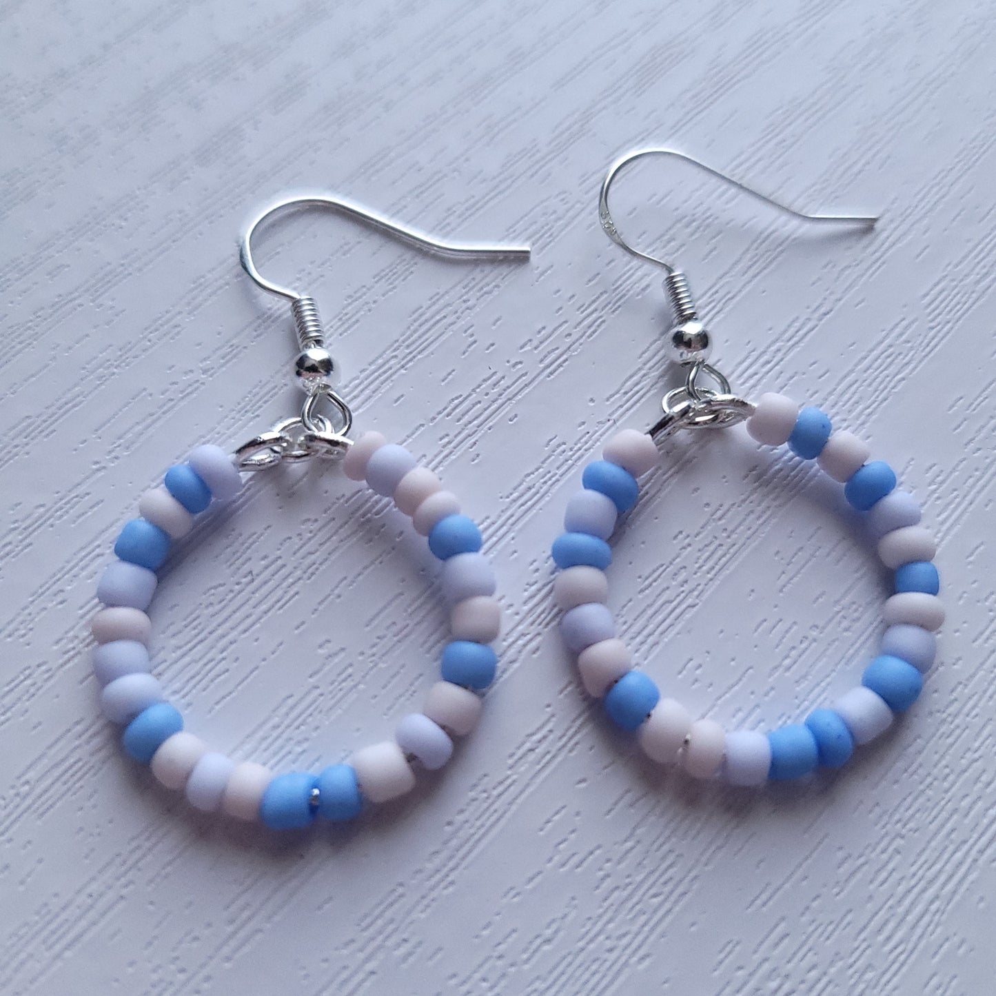 Pastel Beaded circle drop earrings (multiple colour combos)