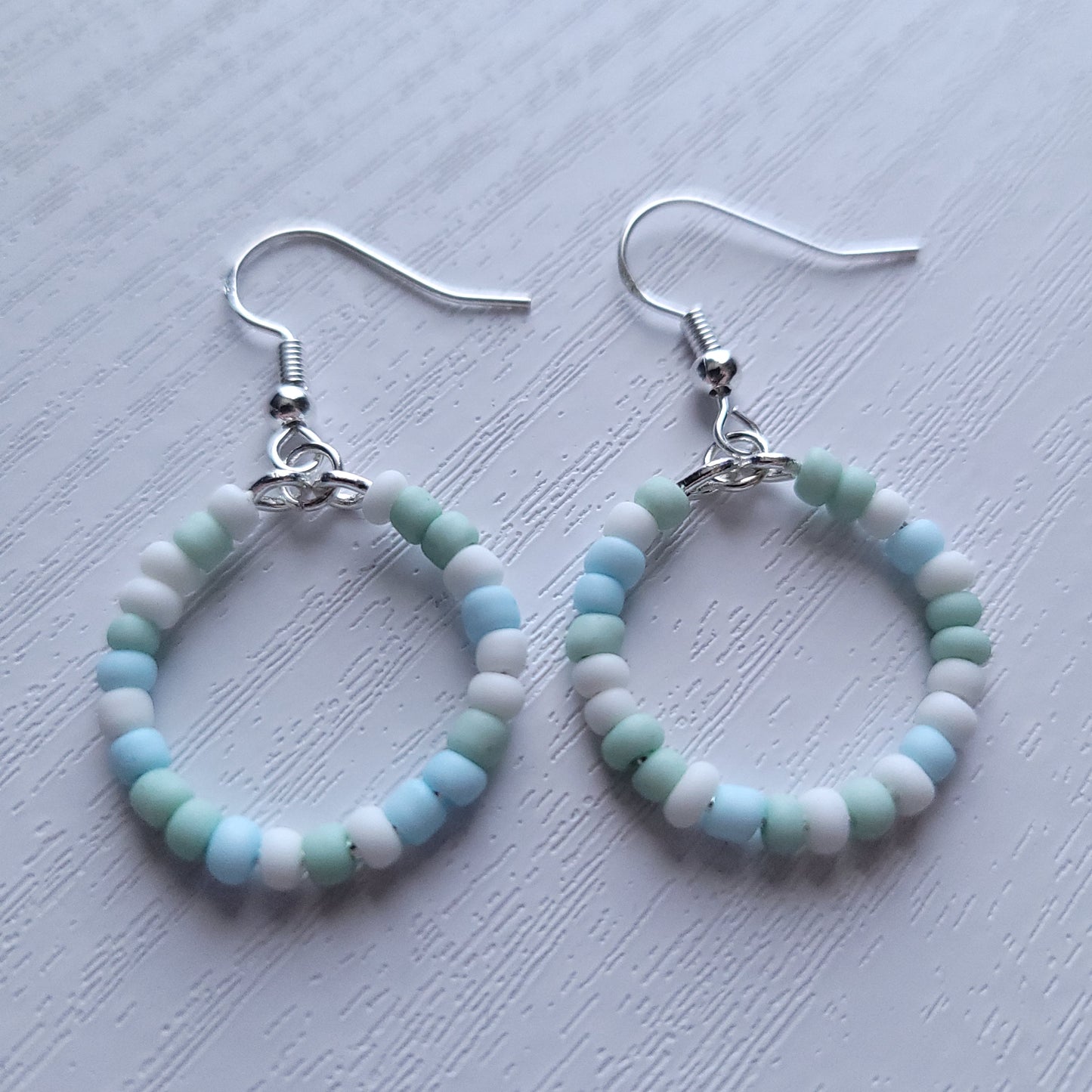 Pastel Beaded circle drop earrings (multiple colour combos)