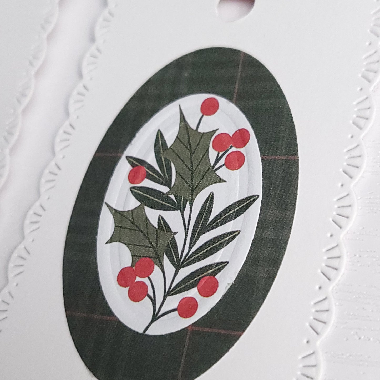 Tartan and Holly Christmas Gift Tag