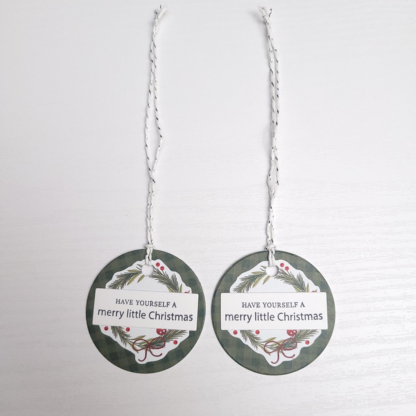 Merry little Christmas wreath Gift Tag