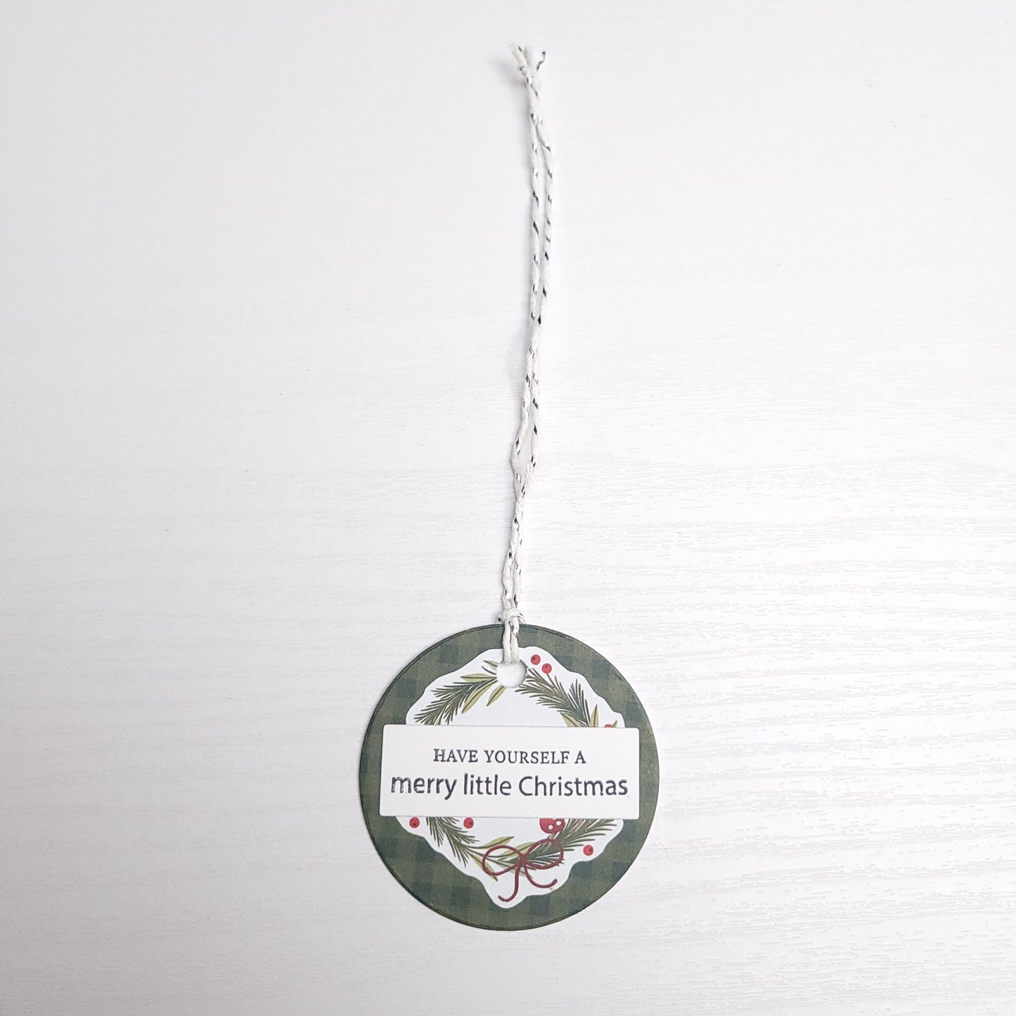 Merry little Christmas wreath Gift Tag
