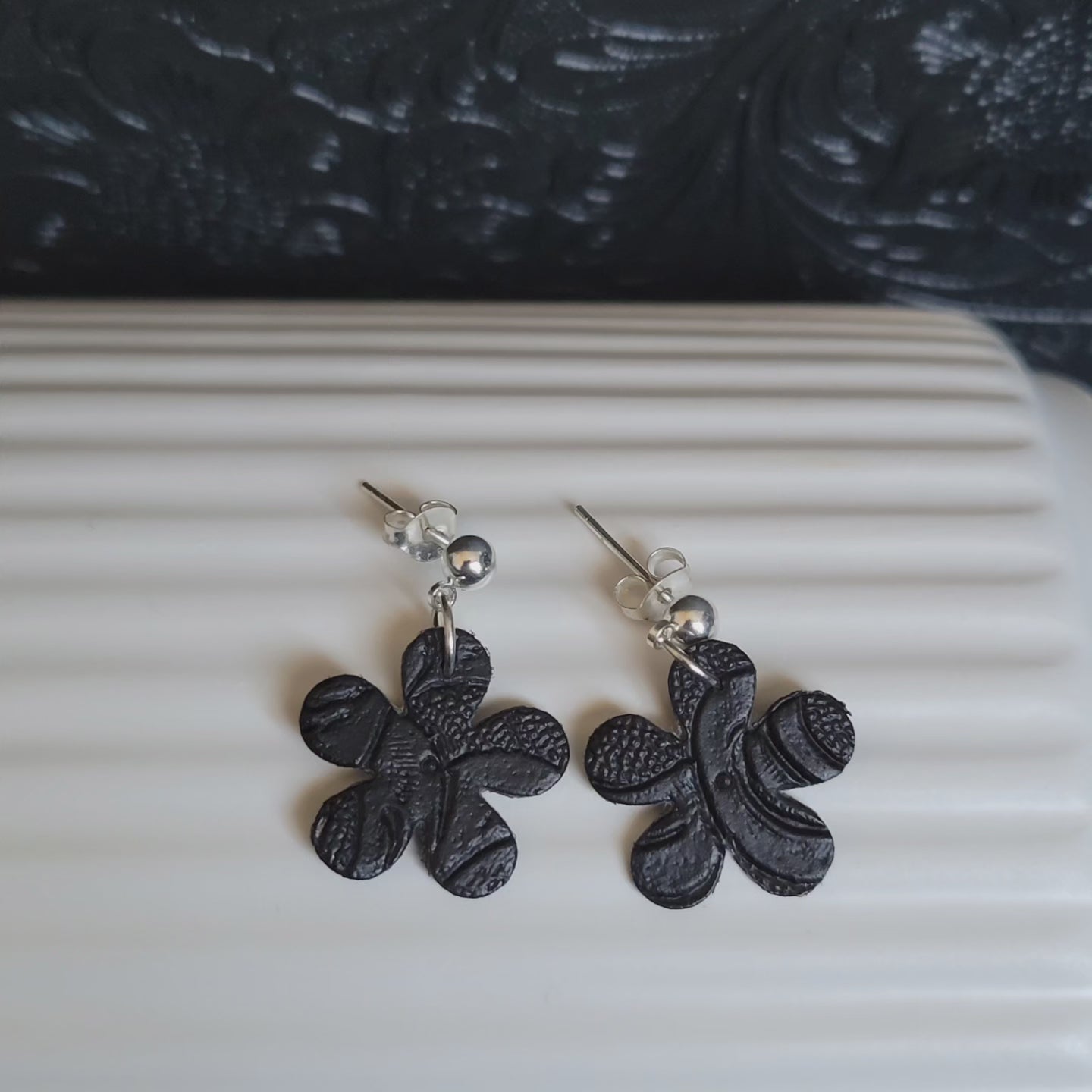 Faux Leather Fabric Earrings (variety of shapes)