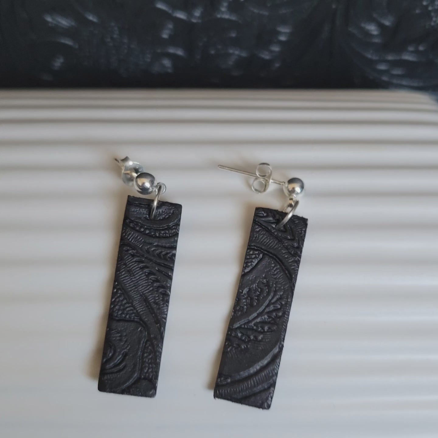Faux Leather Fabric Earrings (variety of shapes)