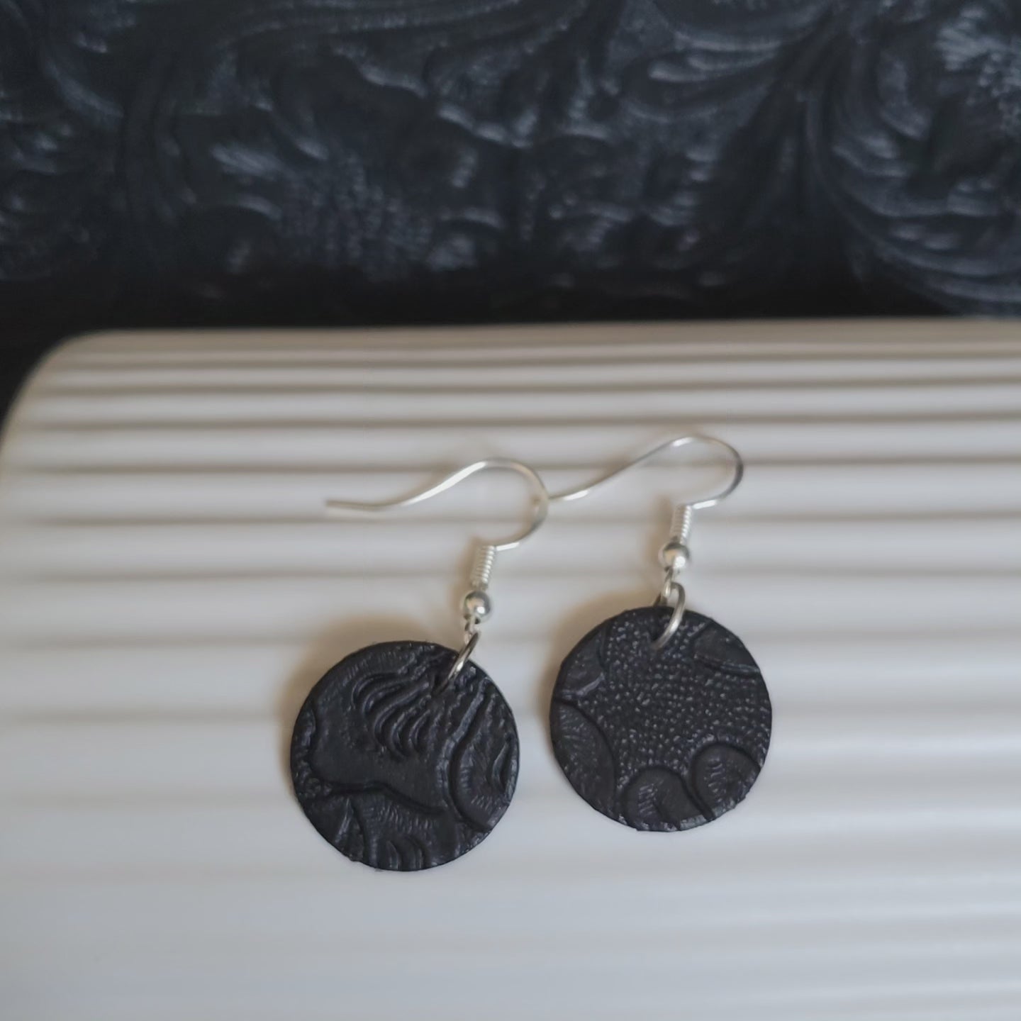 Faux Leather Fabric Earrings (variety of shapes)
