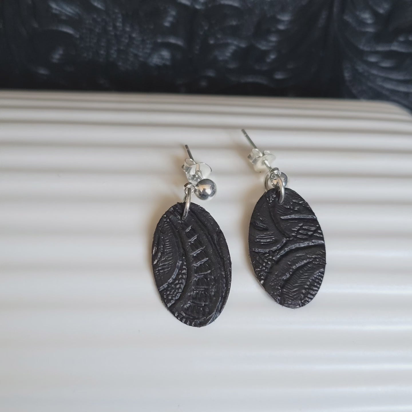 Faux Leather Fabric Earrings (variety of shapes)
