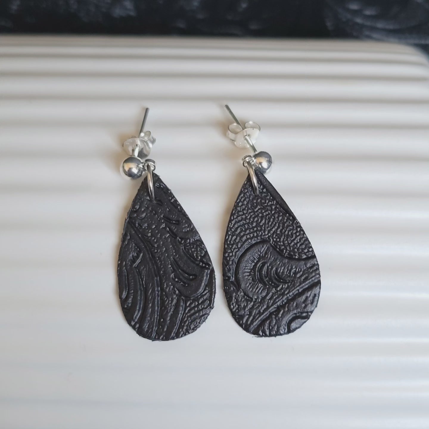 Faux Leather Fabric Earrings (variety of shapes)