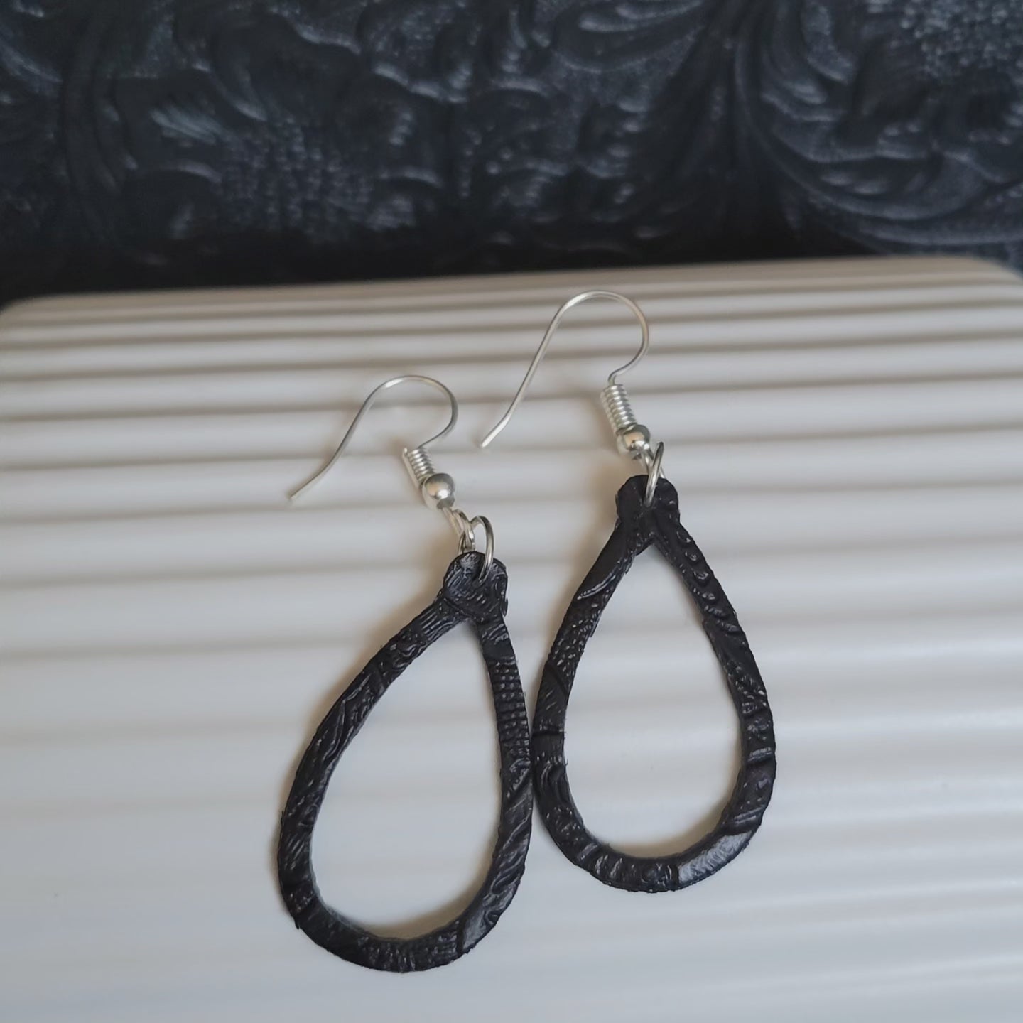Faux Leather Fabric Earrings (variety of shapes)