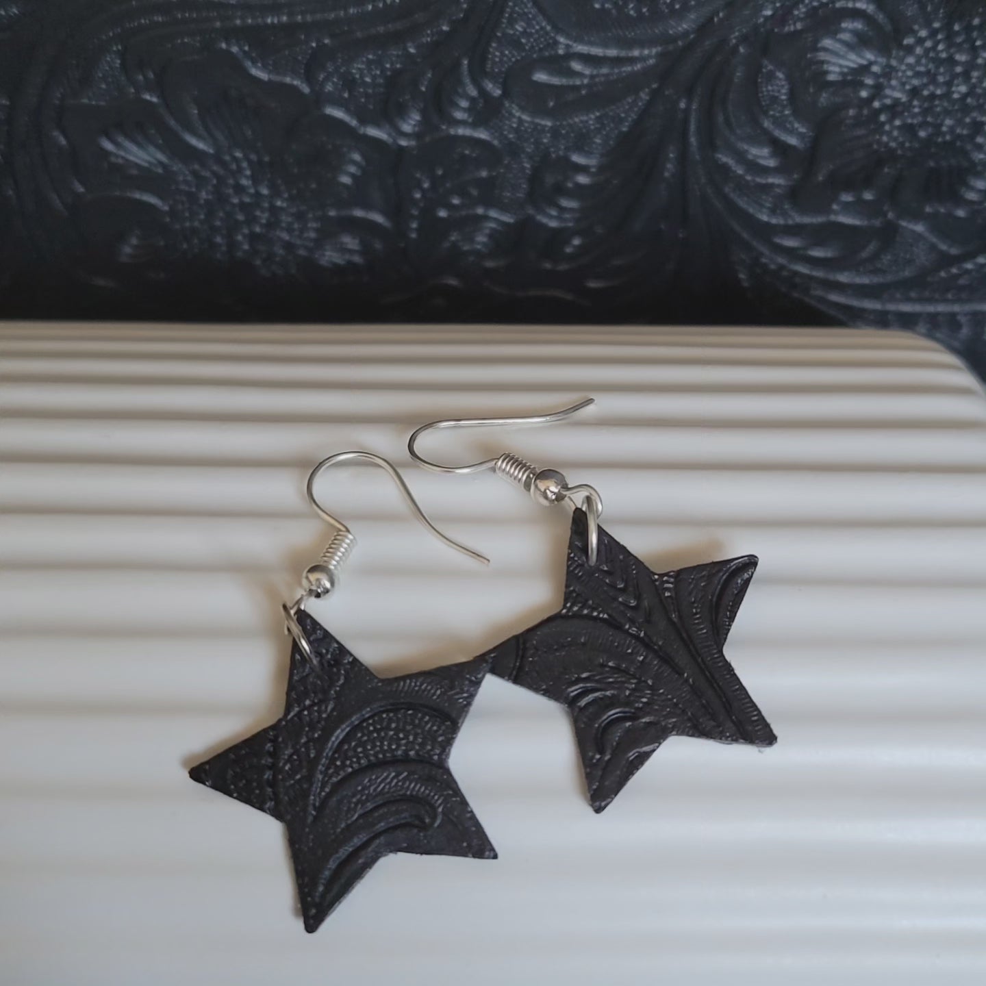 Faux Leather Fabric Earrings (variety of shapes)