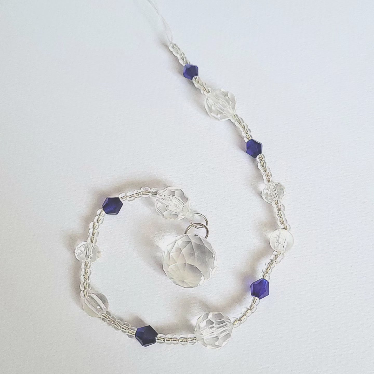 Sunlight prism window hanging. Blue & Clear