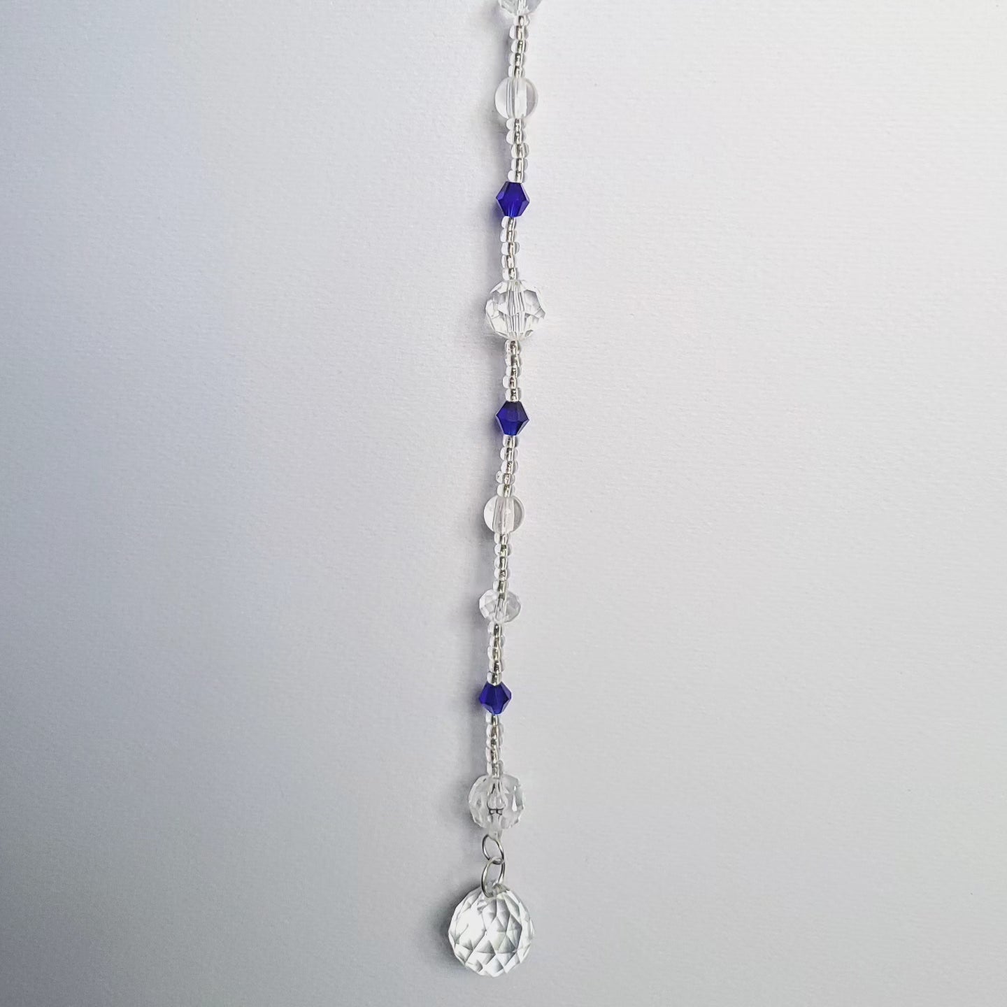 Sunlight prism window hanging. Blue & Clear