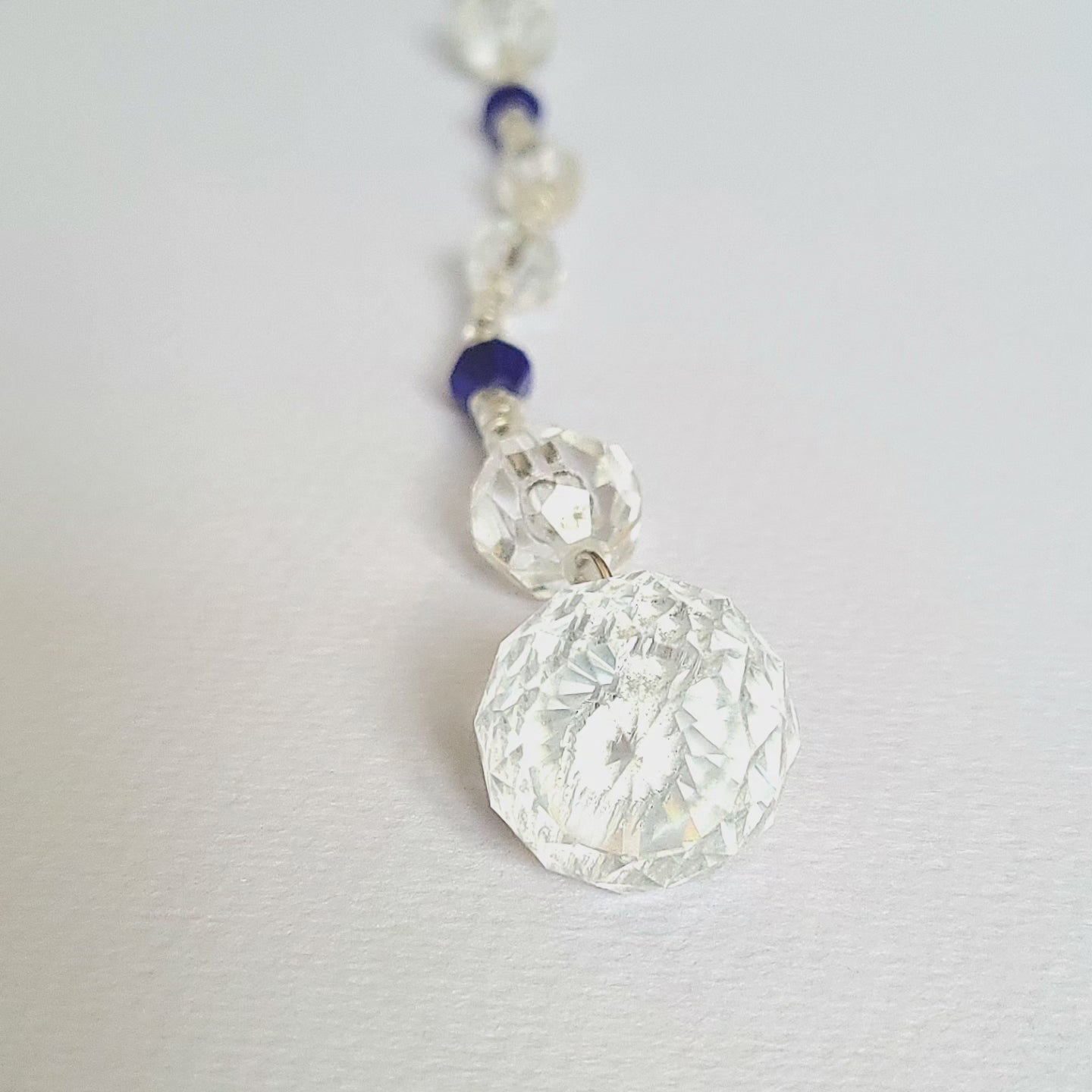 Sunlight prism window hanging. Blue & Clear