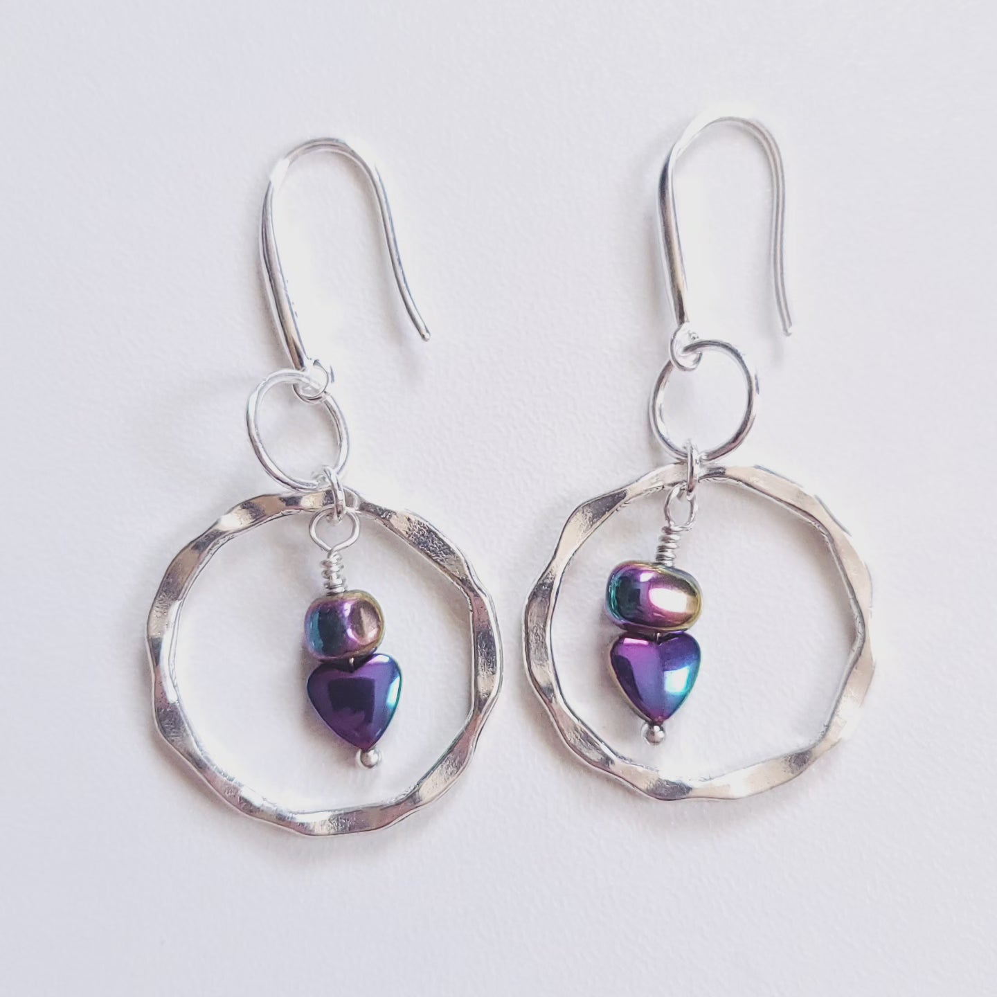 Rainbow Hematite beaded earrings (variety of styles)