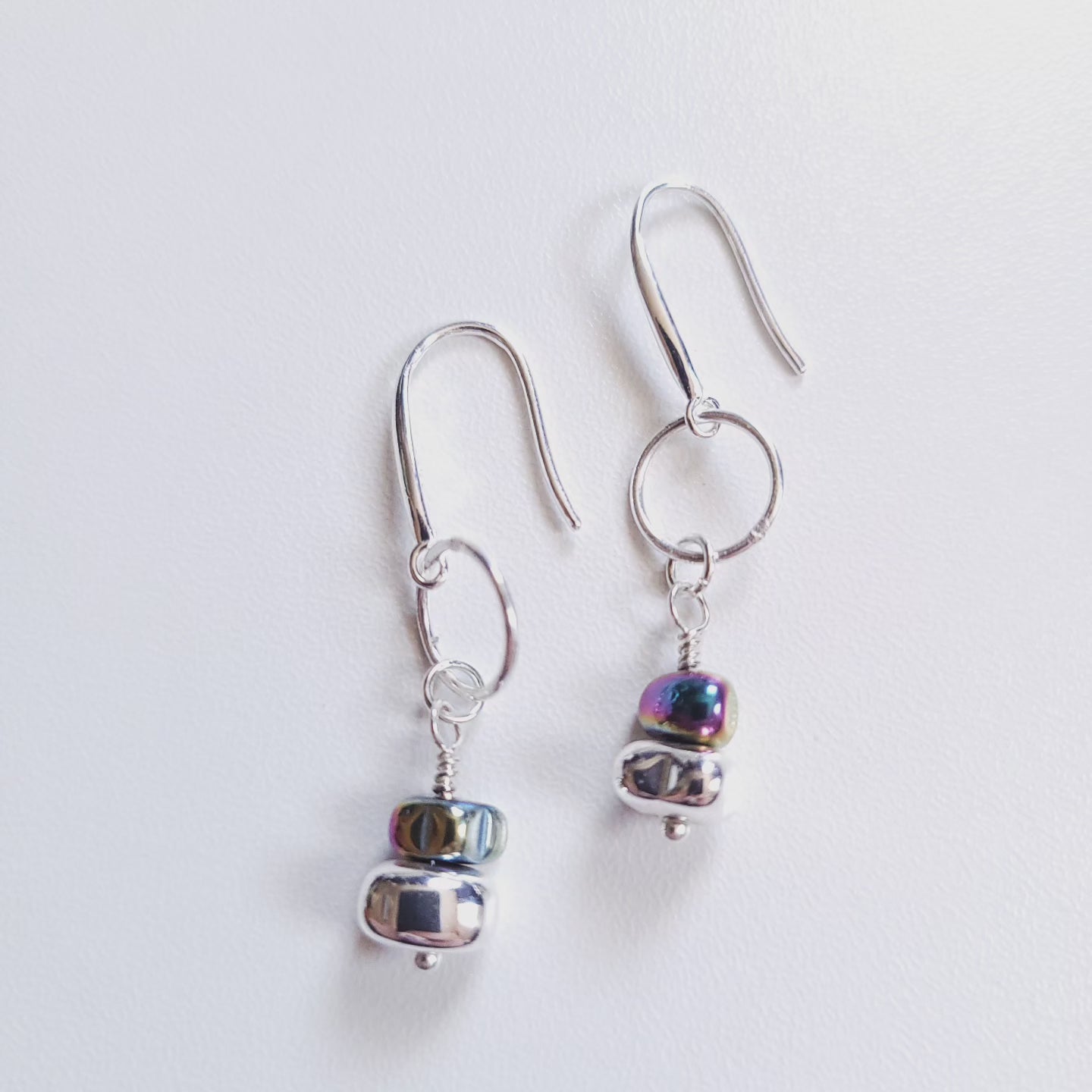 Rainbow Hematite beaded earrings (variety of styles)