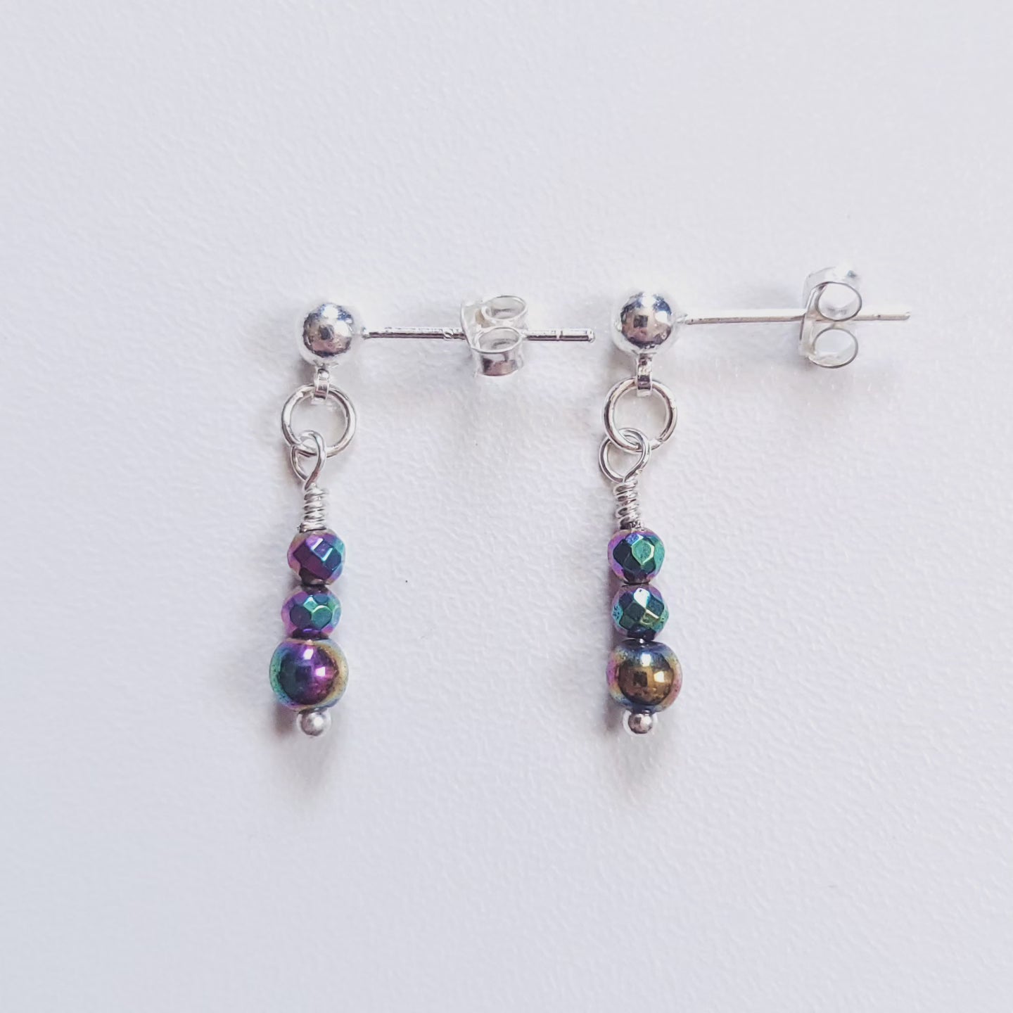 Rainbow Hematite beaded earrings (variety of styles)