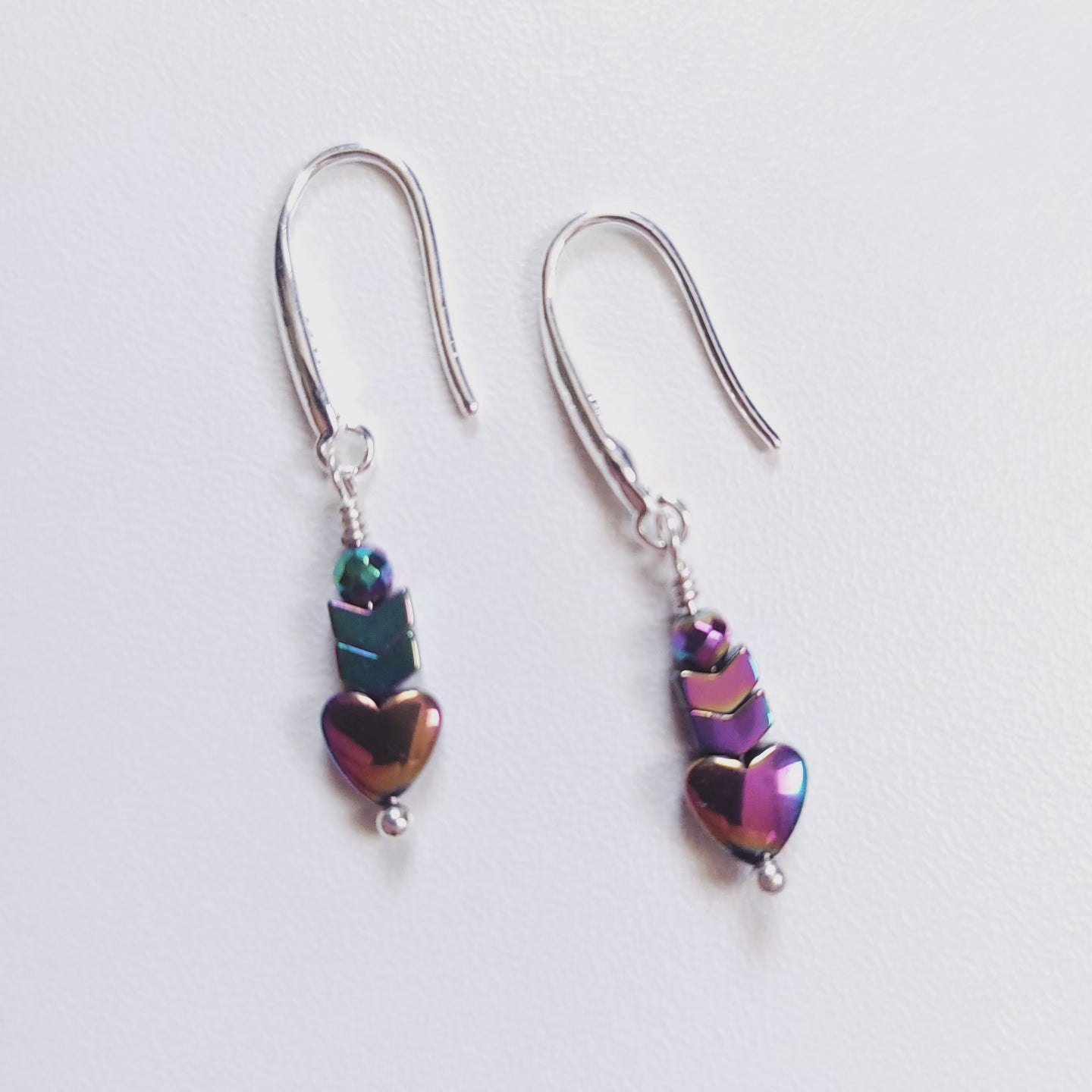 Rainbow Hematite beaded earrings (variety of styles)