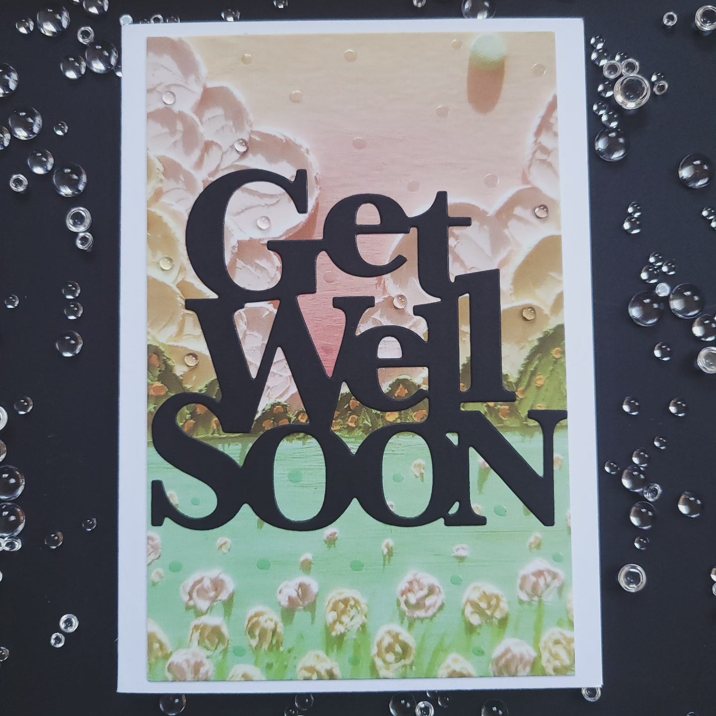 One of a Kind Get Well Soon Textured look blank cards (multiple designs)