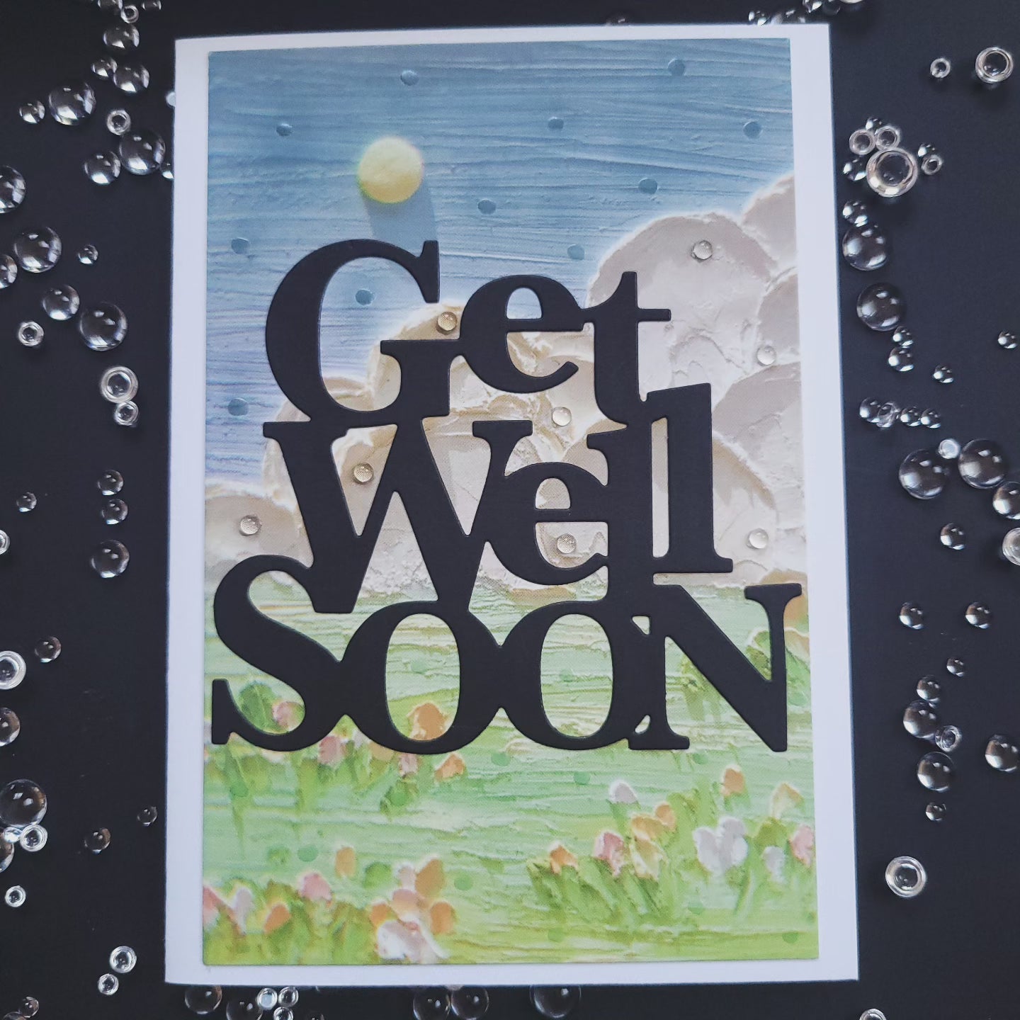 One of a Kind Get Well Soon Textured look blank cards (multiple designs)