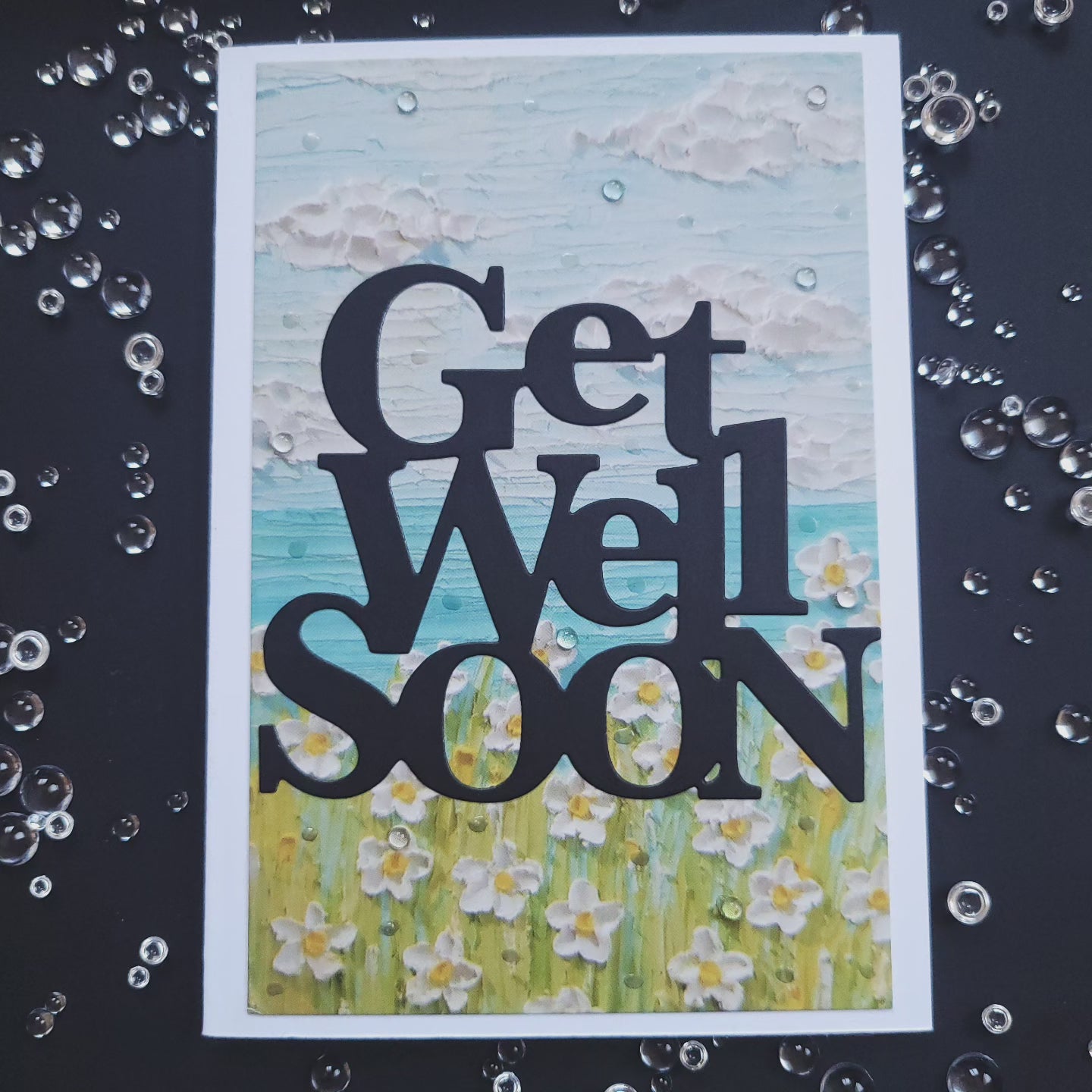 One of a Kind Get Well Soon Textured look blank cards (multiple designs)