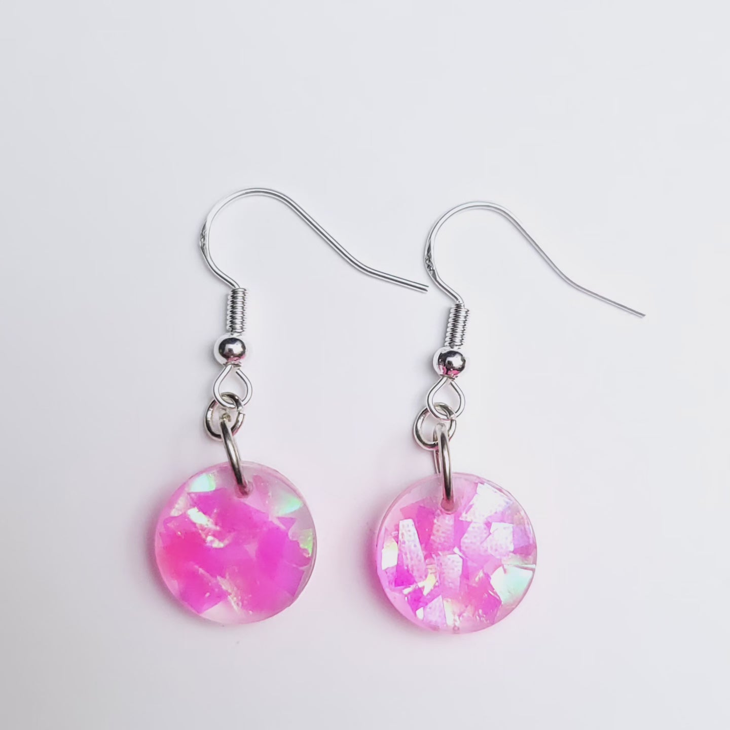 Iridescent Sparkle Resin Handmade Earrings